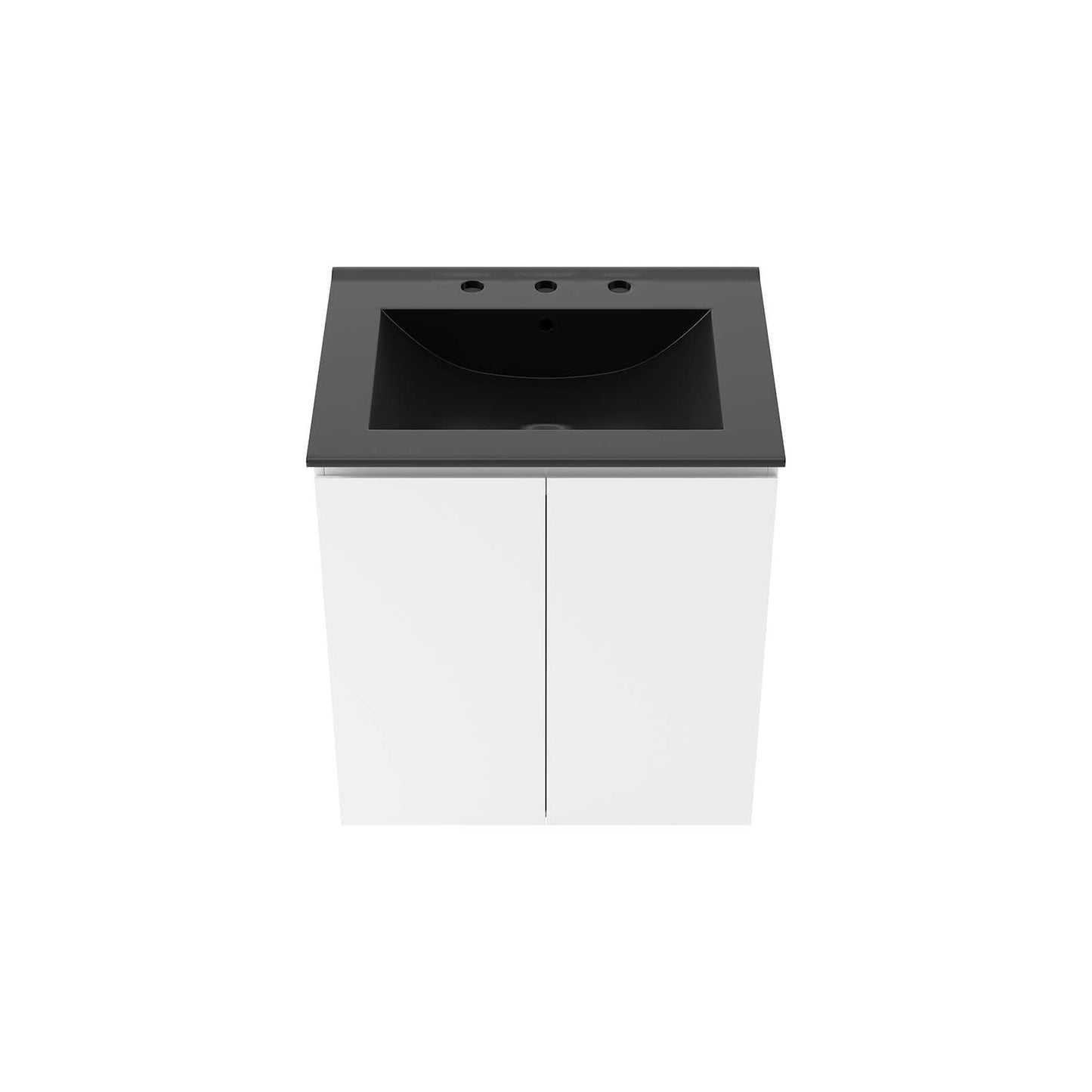 Bryn 24" Wall-Mount Bathroom Vanity White Black EEI-5777-WHI-BLK