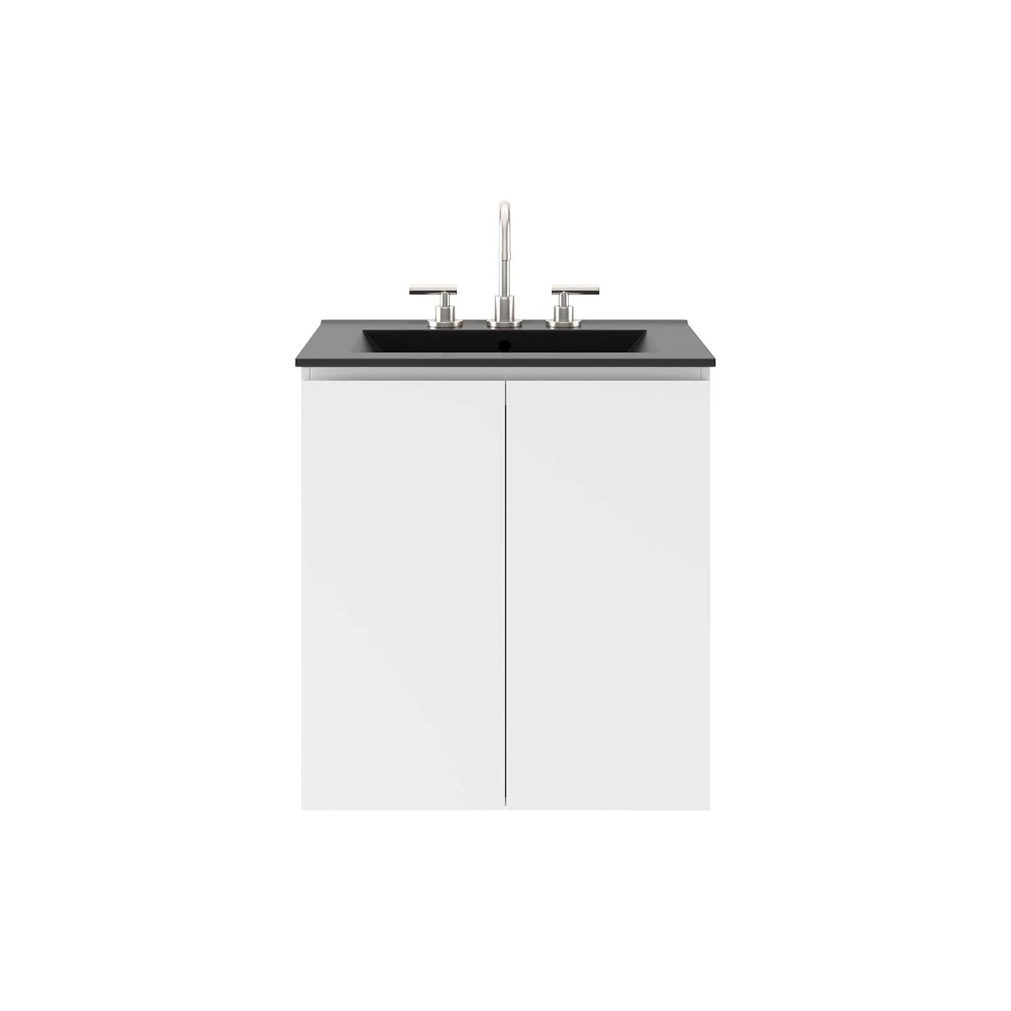 Bryn 24" Wall-Mount Bathroom Vanity White Black EEI-5777-WHI-BLK