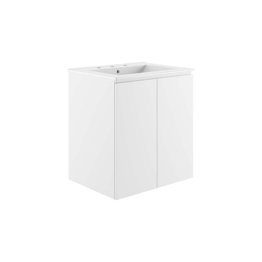 Bryn 24" Wall-Mount Bathroom Vanity White White EEI-5777-WHI-WHI