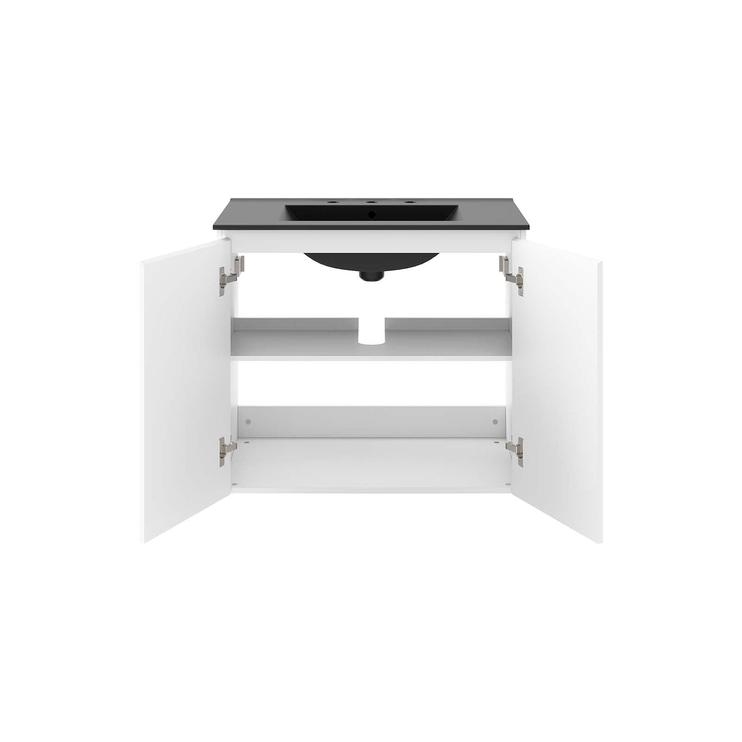 Bryn 30" Wall-Mount Bathroom Vanity White Black EEI-5778-WHI-BLK