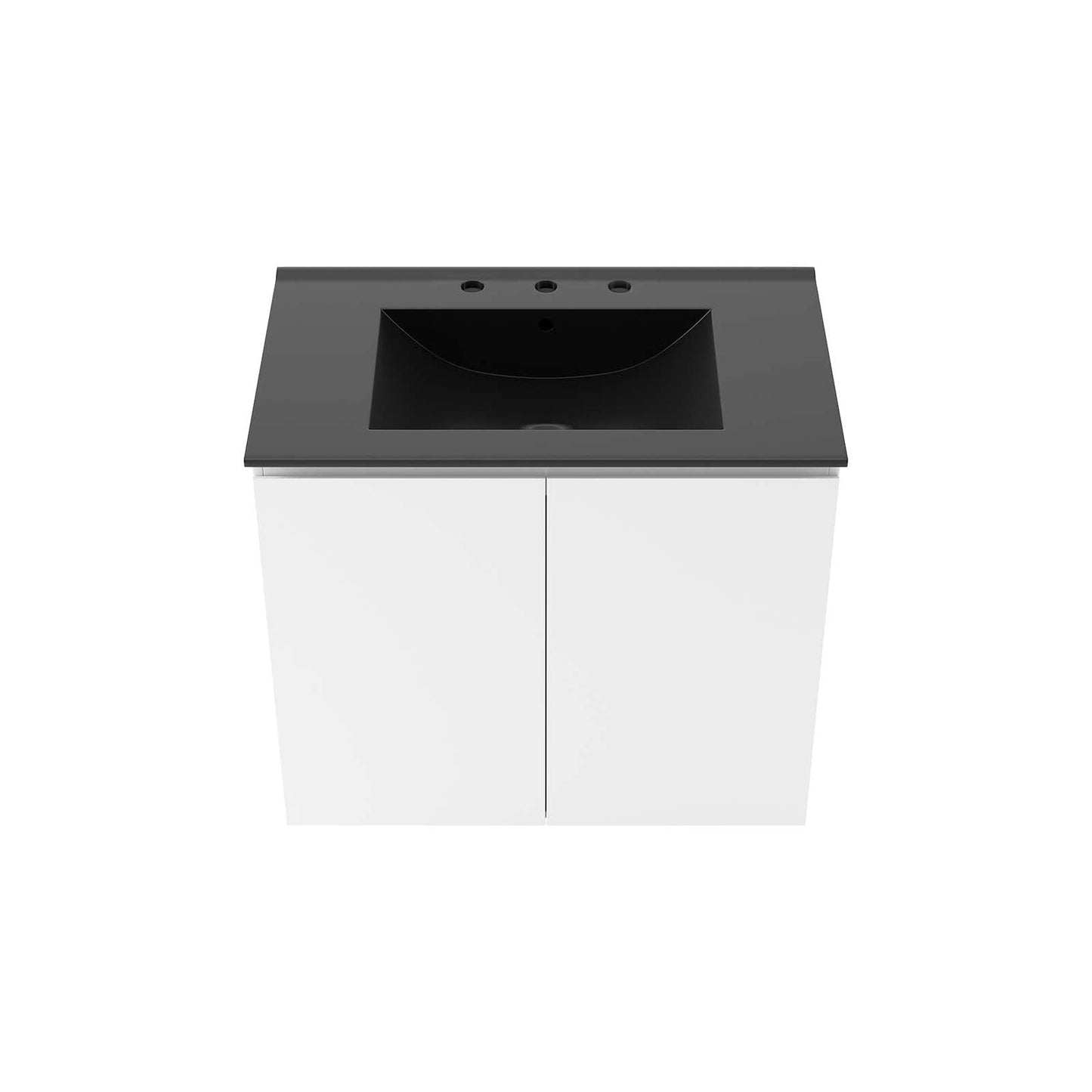 Bryn 30" Wall-Mount Bathroom Vanity White Black EEI-5778-WHI-BLK