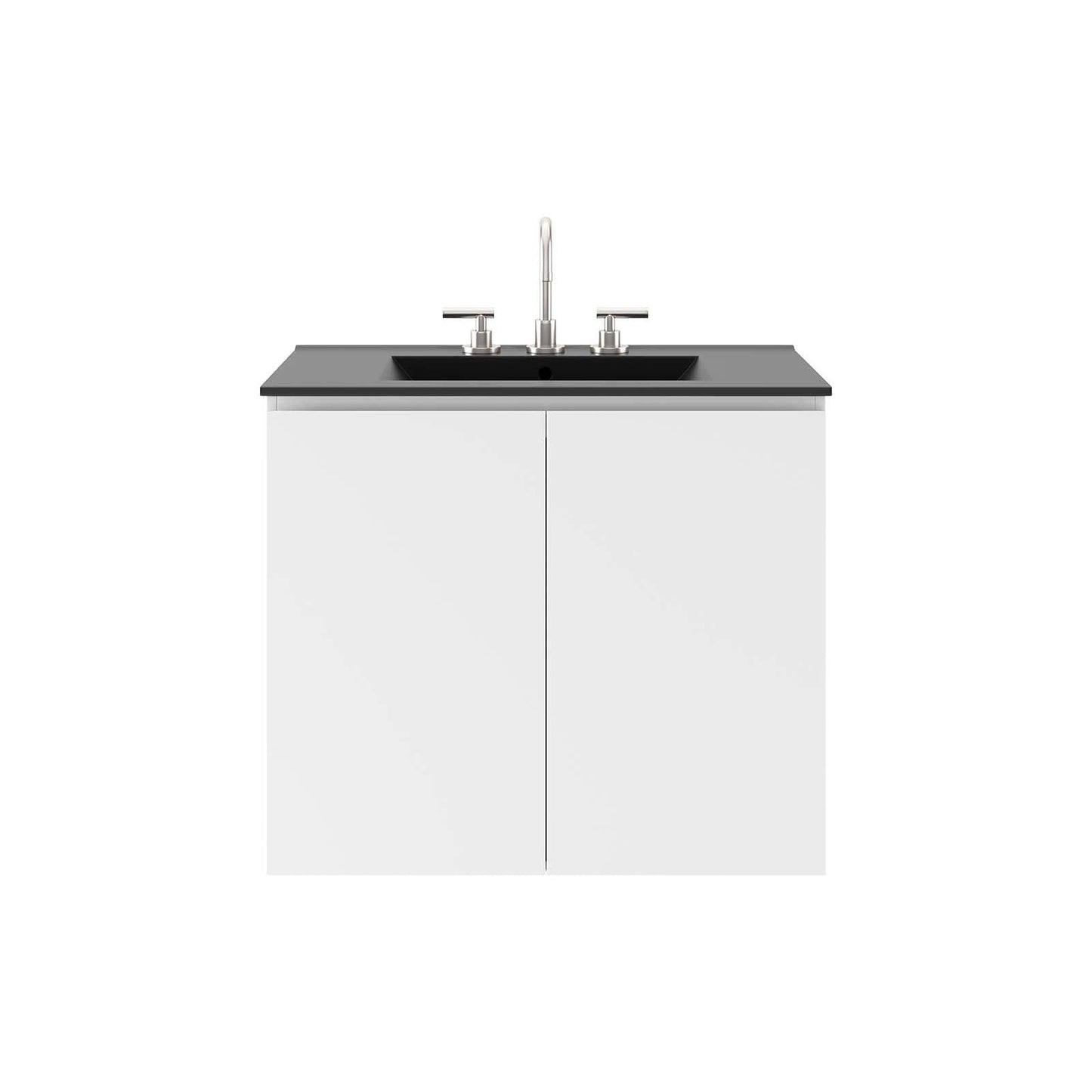 Bryn 30" Wall-Mount Bathroom Vanity White Black EEI-5778-WHI-BLK