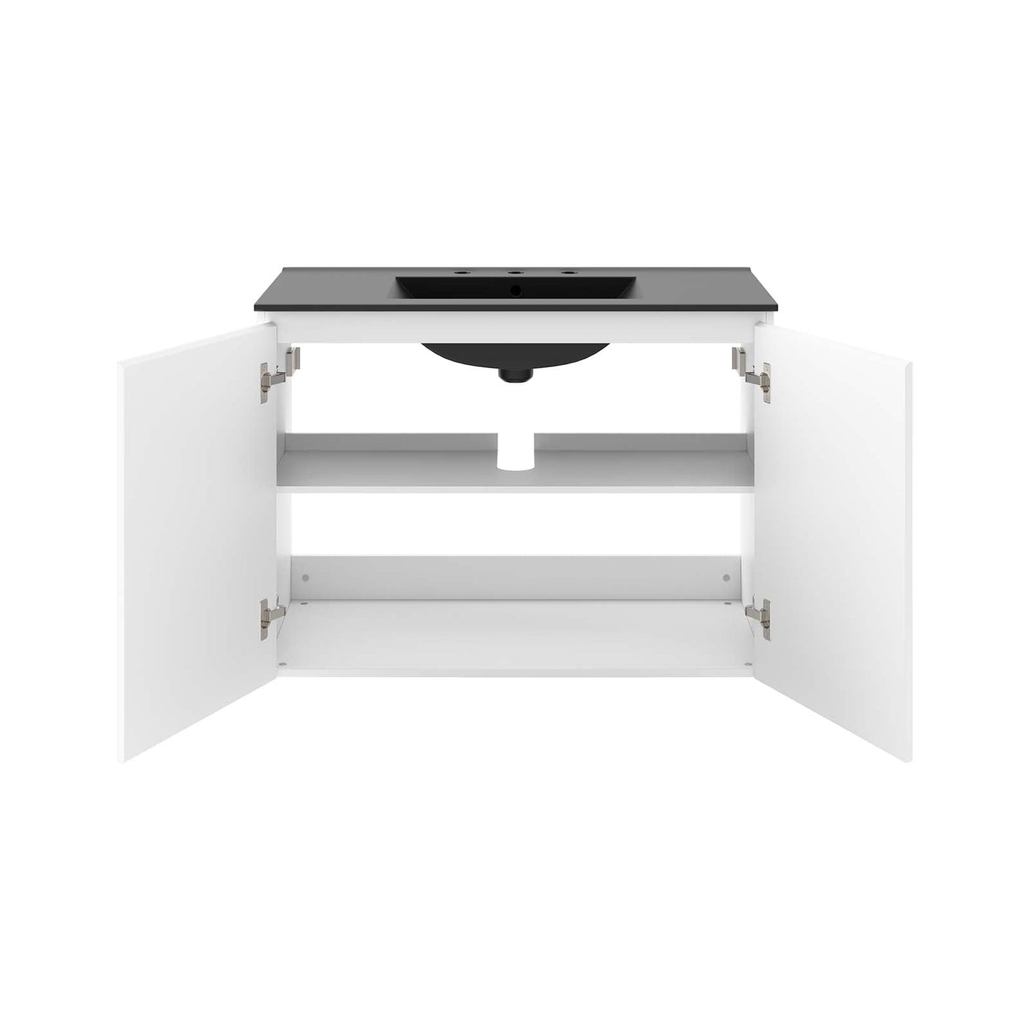 Bryn 36" Wall-Mount Bathroom Vanity White Black EEI-5779-WHI-BLK