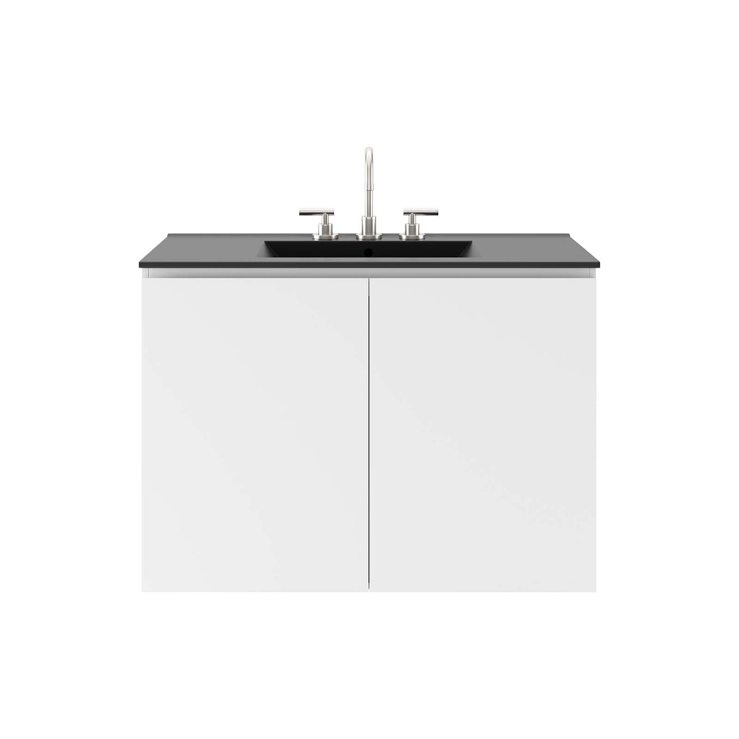 Bryn 36" Wall-Mount Bathroom Vanity White Black EEI-5779-WHI-BLK