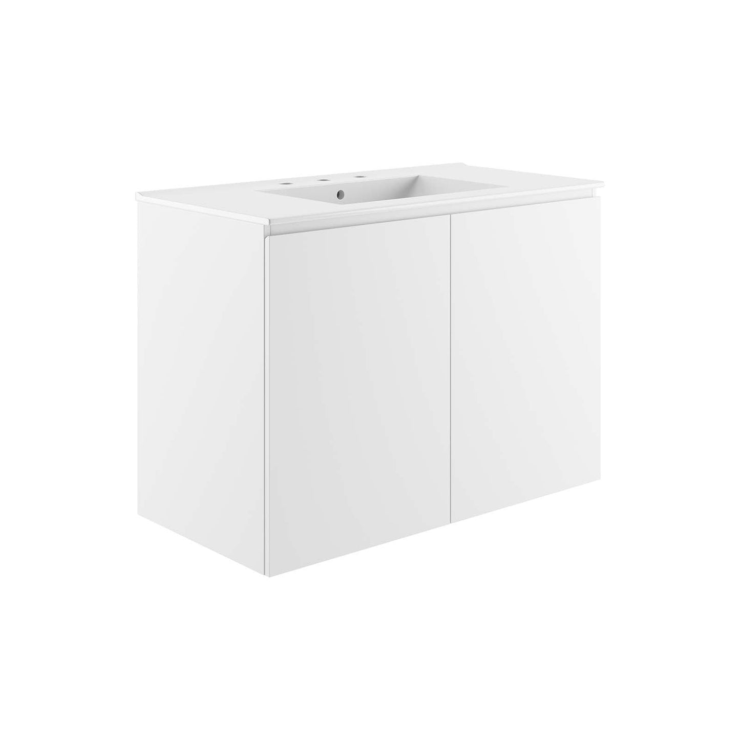 Bryn 36" Wall-Mount Bathroom Vanity White White EEI-5779-WHI-WHI