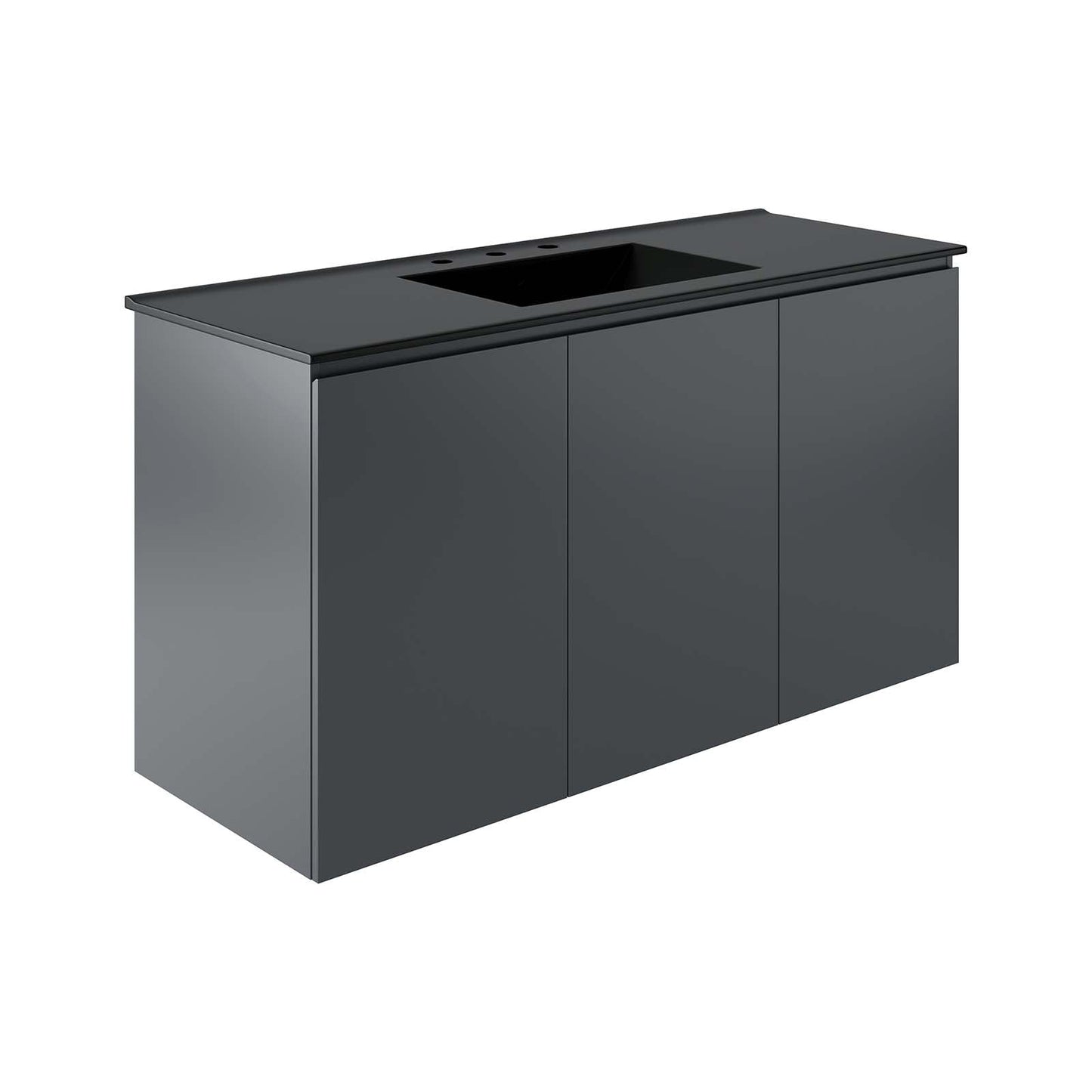 Bryn 48" Wall-Mount Bathroom Vanity Gray Black EEI-5780-GRY-BLK