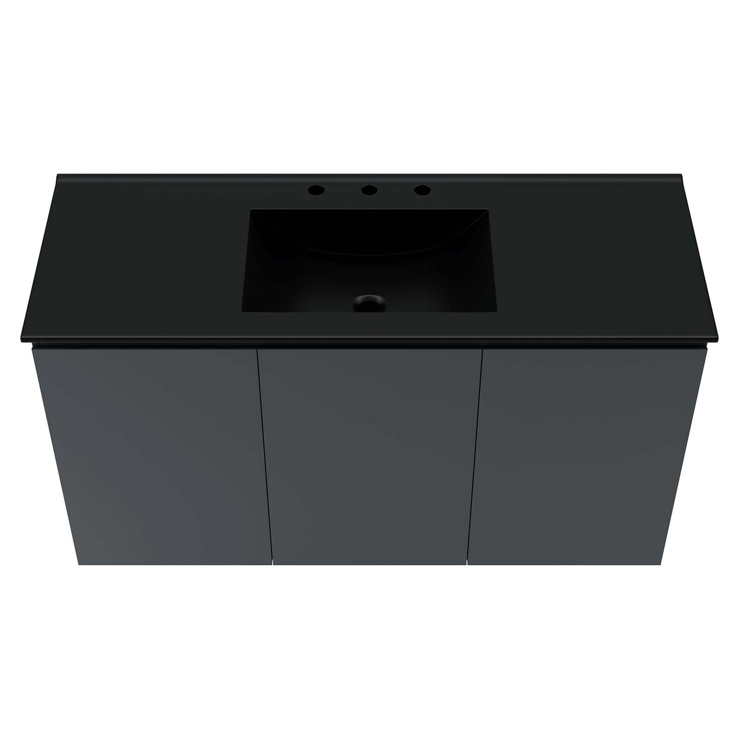 Bryn 48" Wall-Mount Bathroom Vanity Gray Black EEI-5780-GRY-BLK