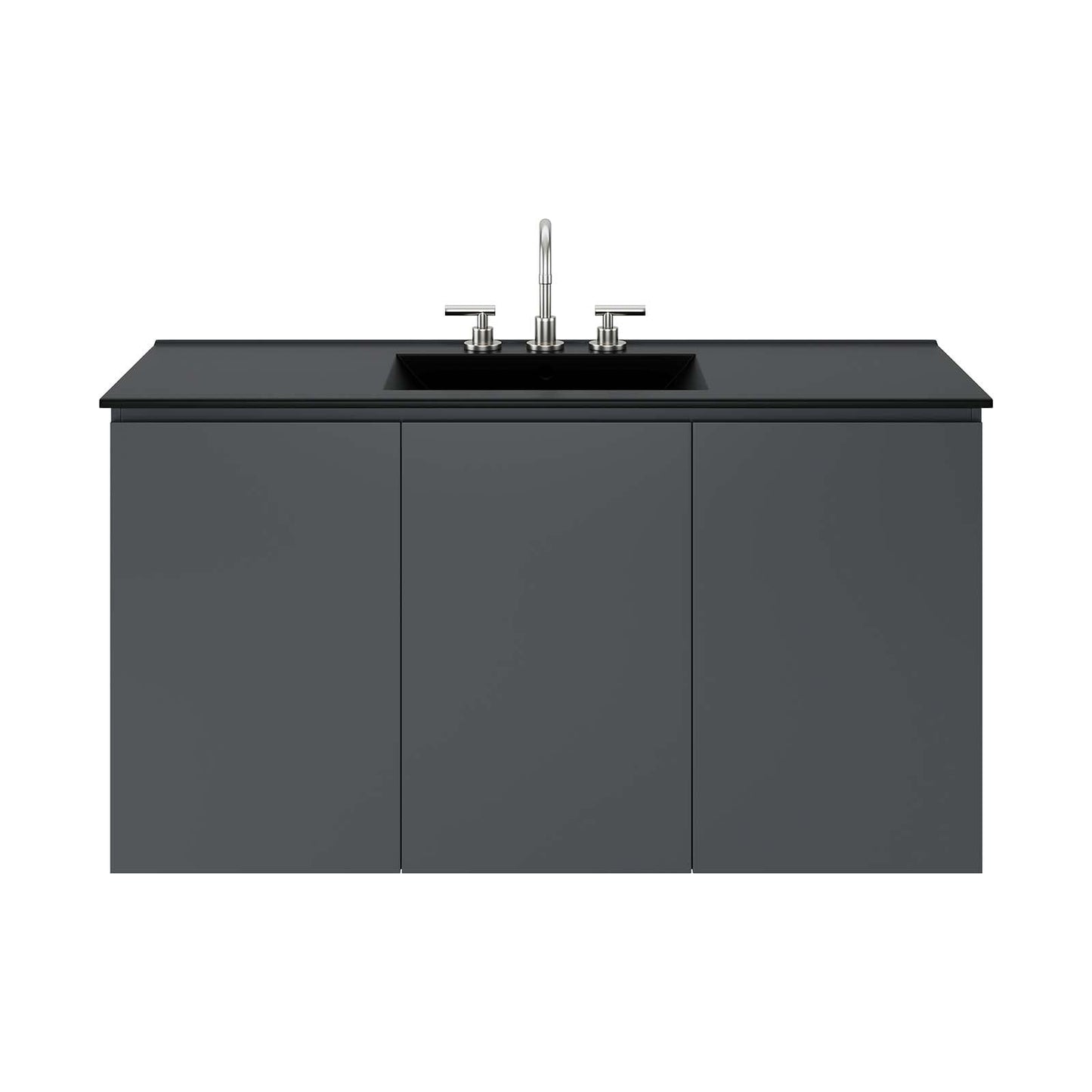 Bryn 48" Wall-Mount Bathroom Vanity Gray Black EEI-5780-GRY-BLK