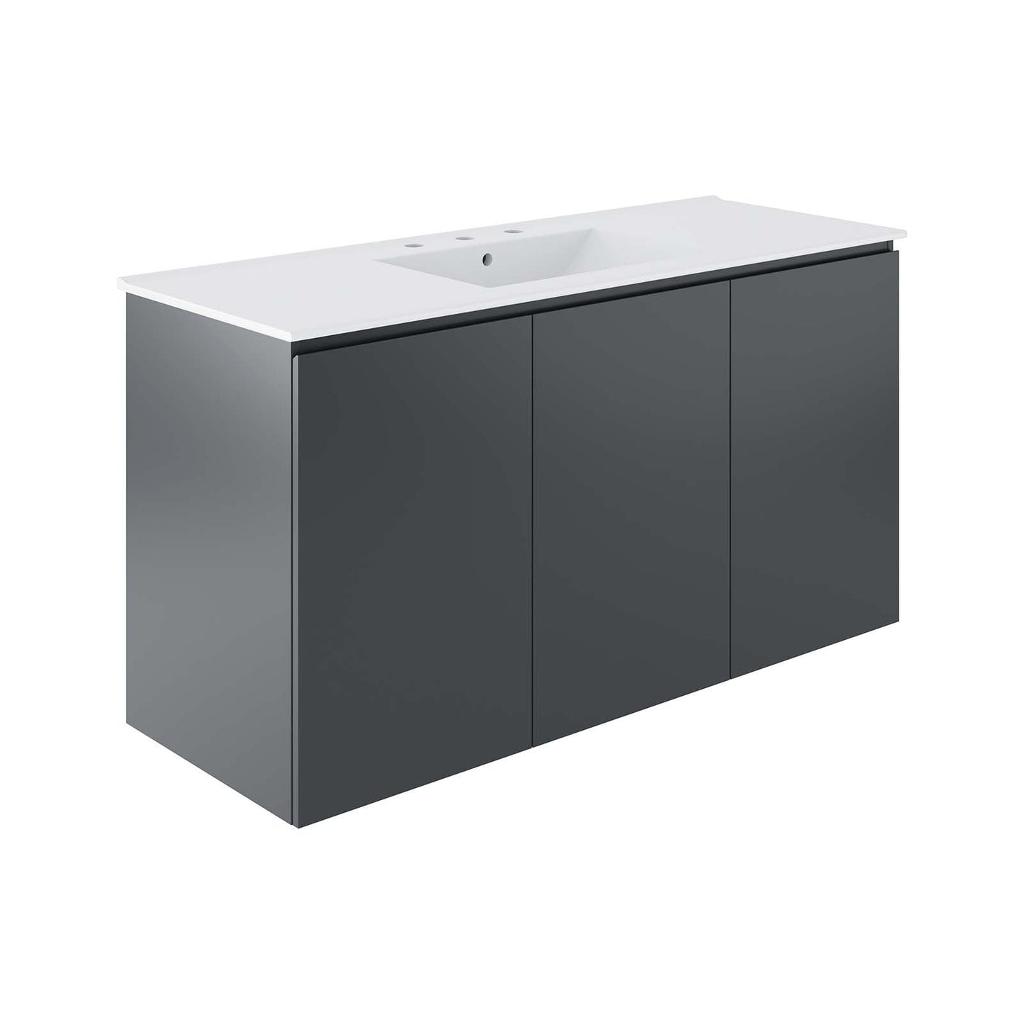 Bryn 48" Wall-Mount Bathroom Vanity Gray White EEI-5780-GRY-WHI