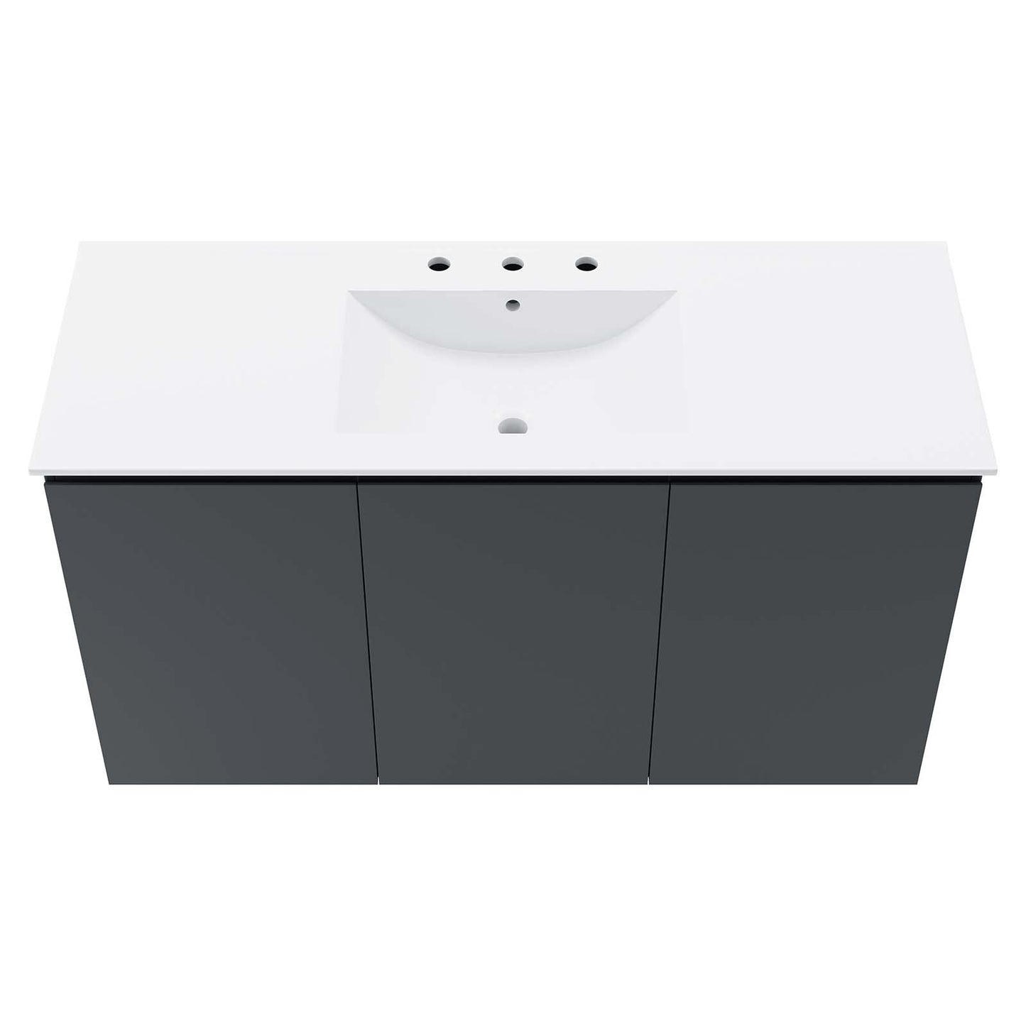 Bryn 48" Wall-Mount Bathroom Vanity Gray White EEI-5780-GRY-WHI