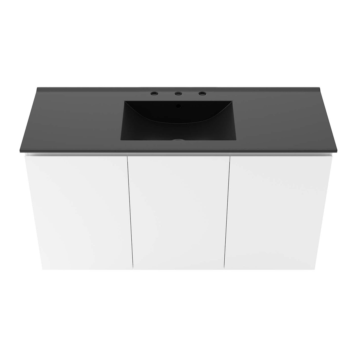 Bryn 48" Wall-Mount Bathroom Vanity White Black EEI-5780-WHI-BLK