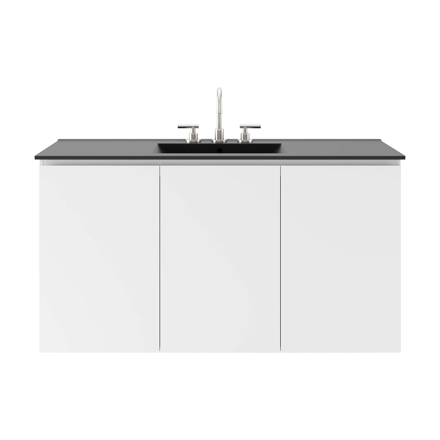 Bryn 48" Wall-Mount Bathroom Vanity White Black EEI-5780-WHI-BLK