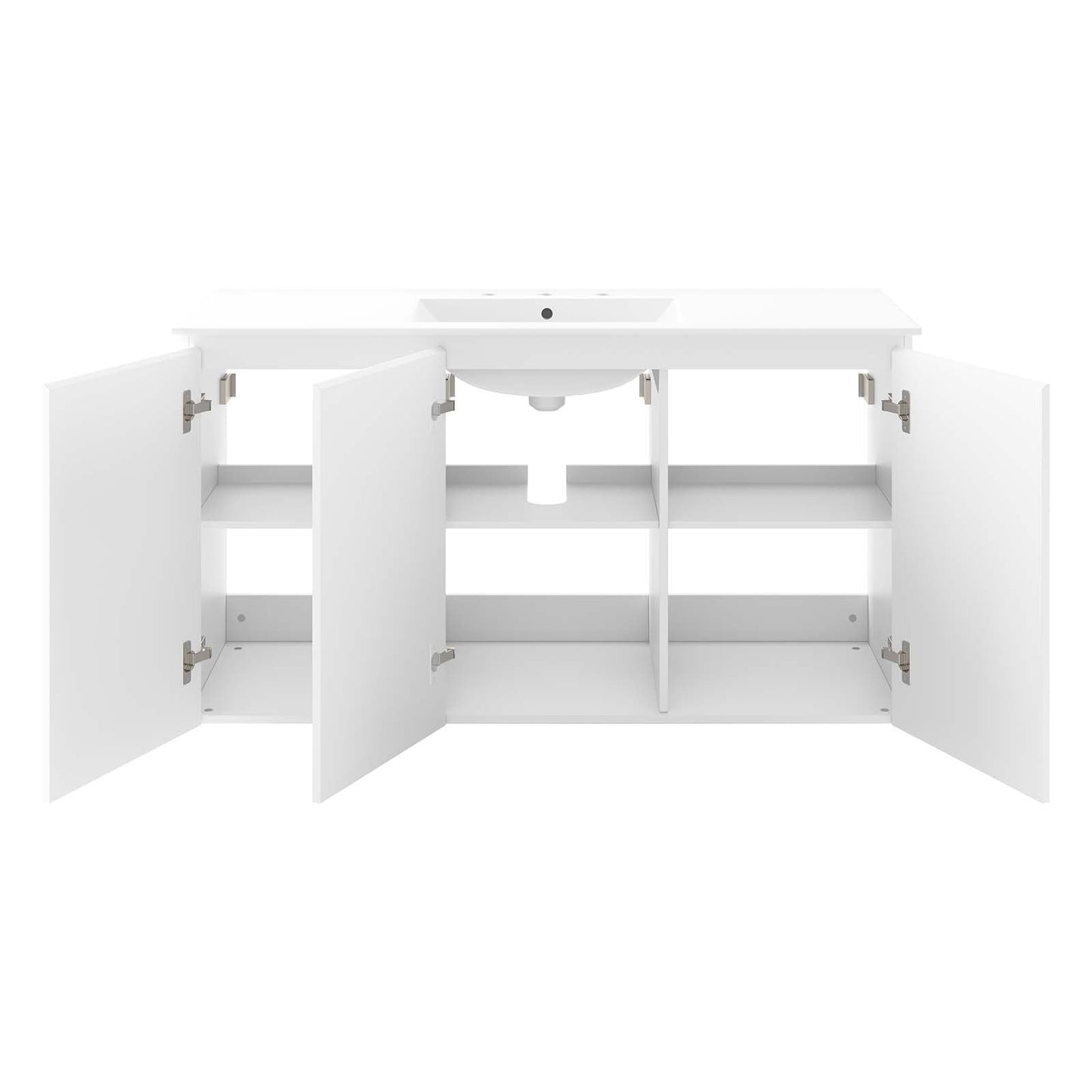 Bryn 48" Wall-Mount Bathroom Vanity White White EEI-5780-WHI-WHI