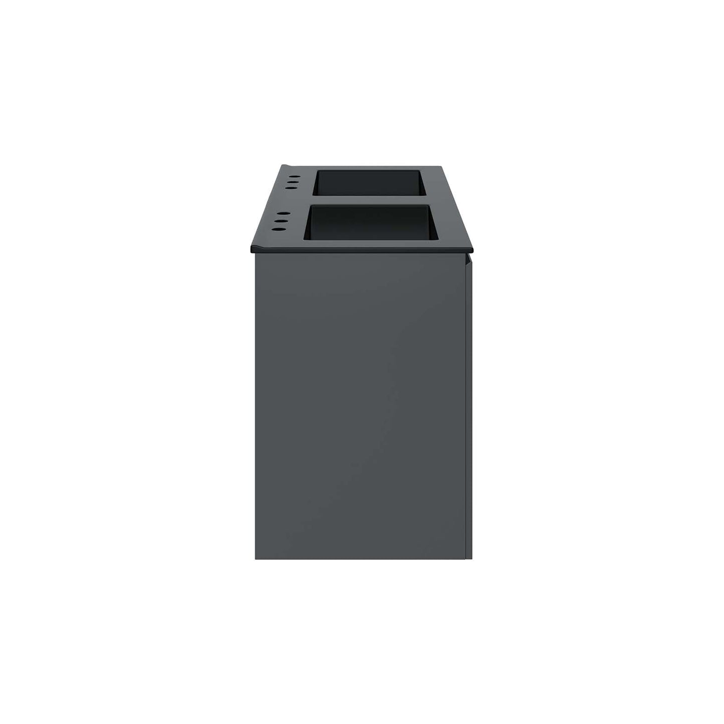 Bryn 48" Wall-Mount Double Sink Bathroom Vanity Gray Black EEI-5781-GRY-BLK