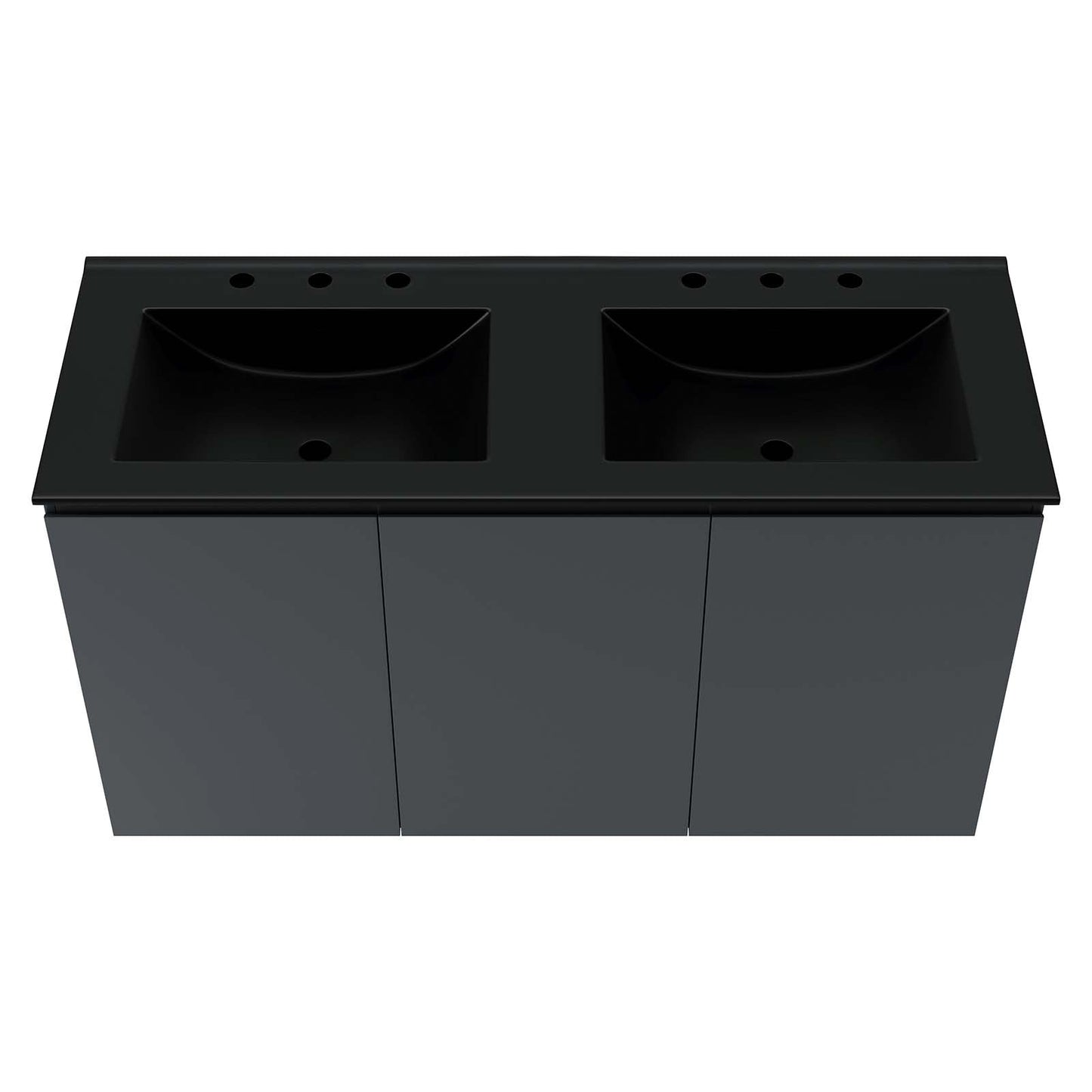 Bryn 48" Wall-Mount Double Sink Bathroom Vanity Gray Black EEI-5781-GRY-BLK