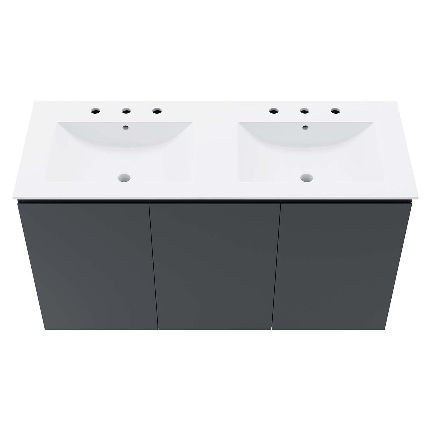 Bryn 48" Wall-Mount Double Sink Bathroom Vanity Gray White EEI-5781-GRY-WHI