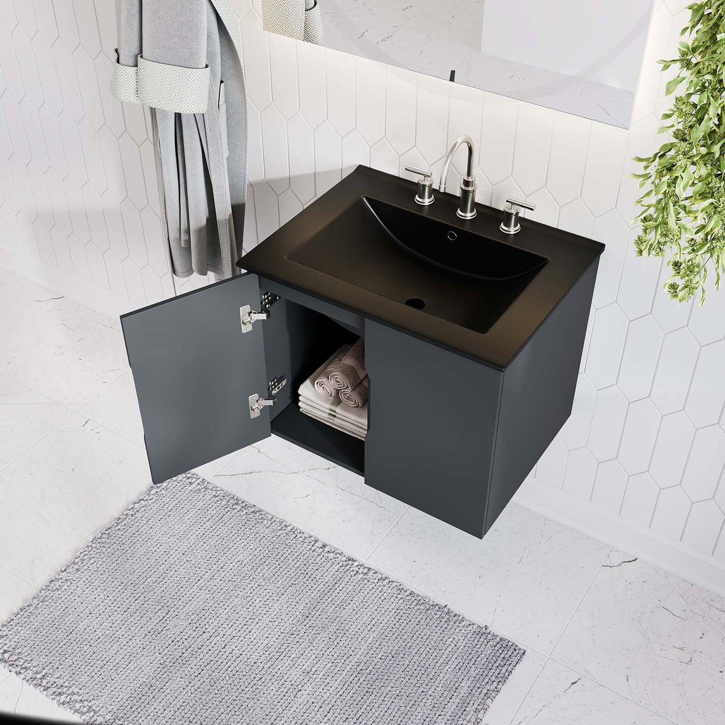 Vitality 24" Bathroom Vanity Gray Black EEI-5782-GRY-BLK