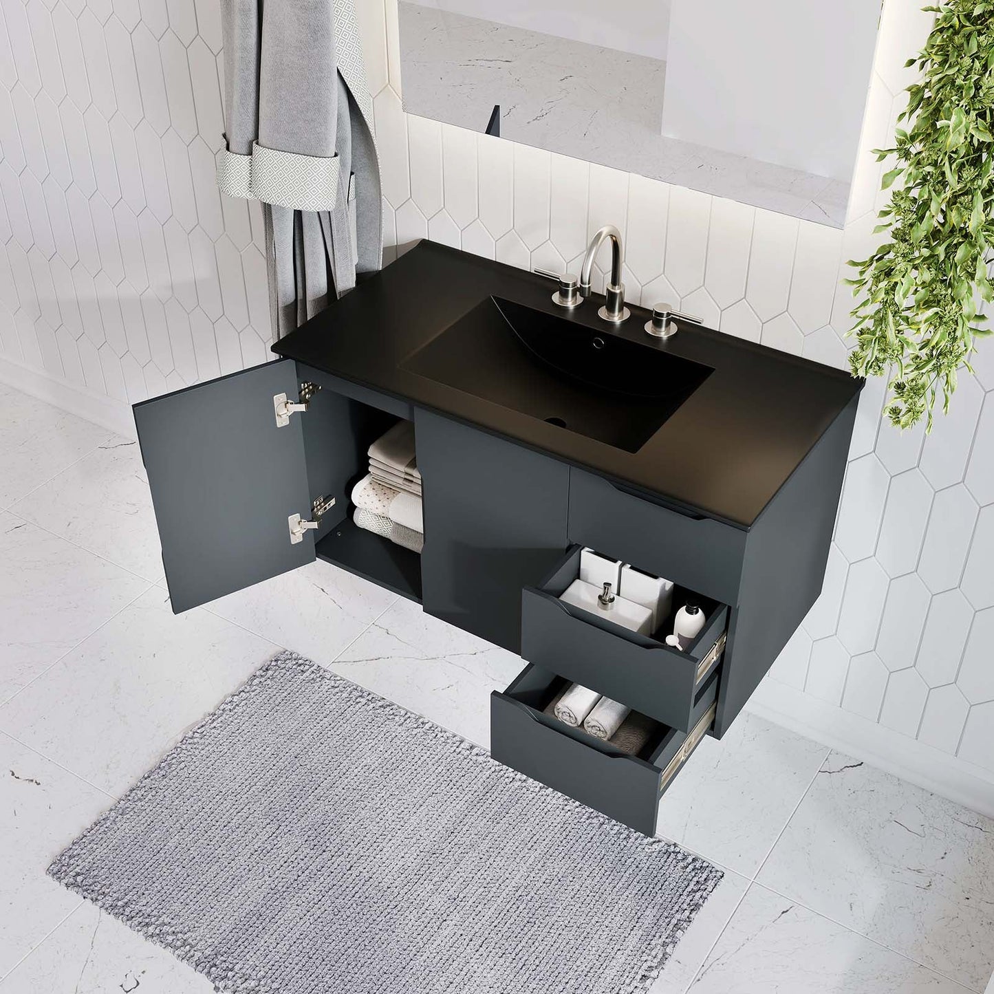 Vitality 36" Bathroom Vanity Gray Black EEI-5783-GRY-BLK