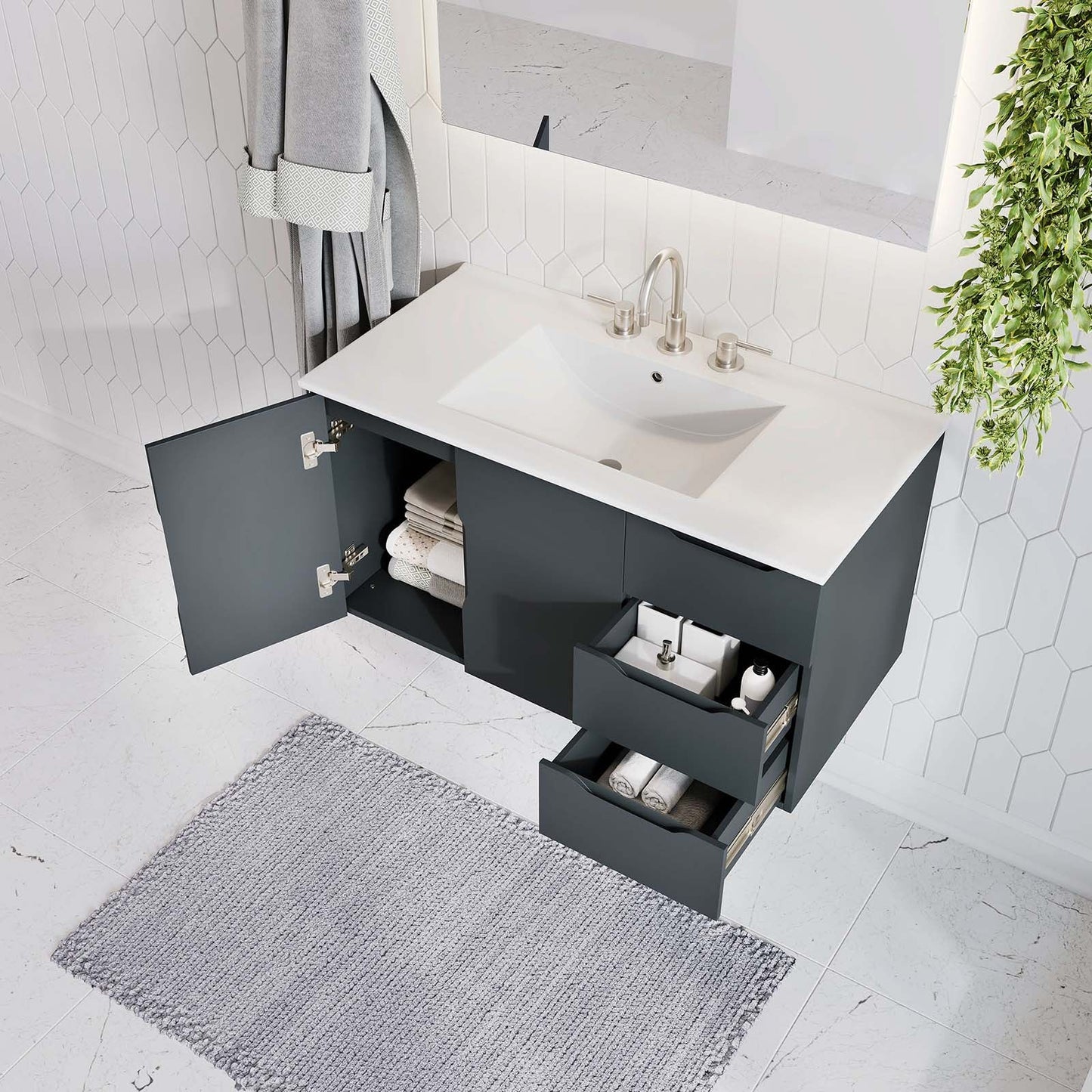 Vitality 36" Bathroom Vanity Gray White EEI-5783-GRY-WHI