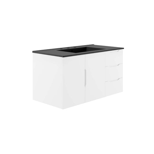 Vitality 36" Bathroom Vanity White Black EEI-5783-WHI-BLK