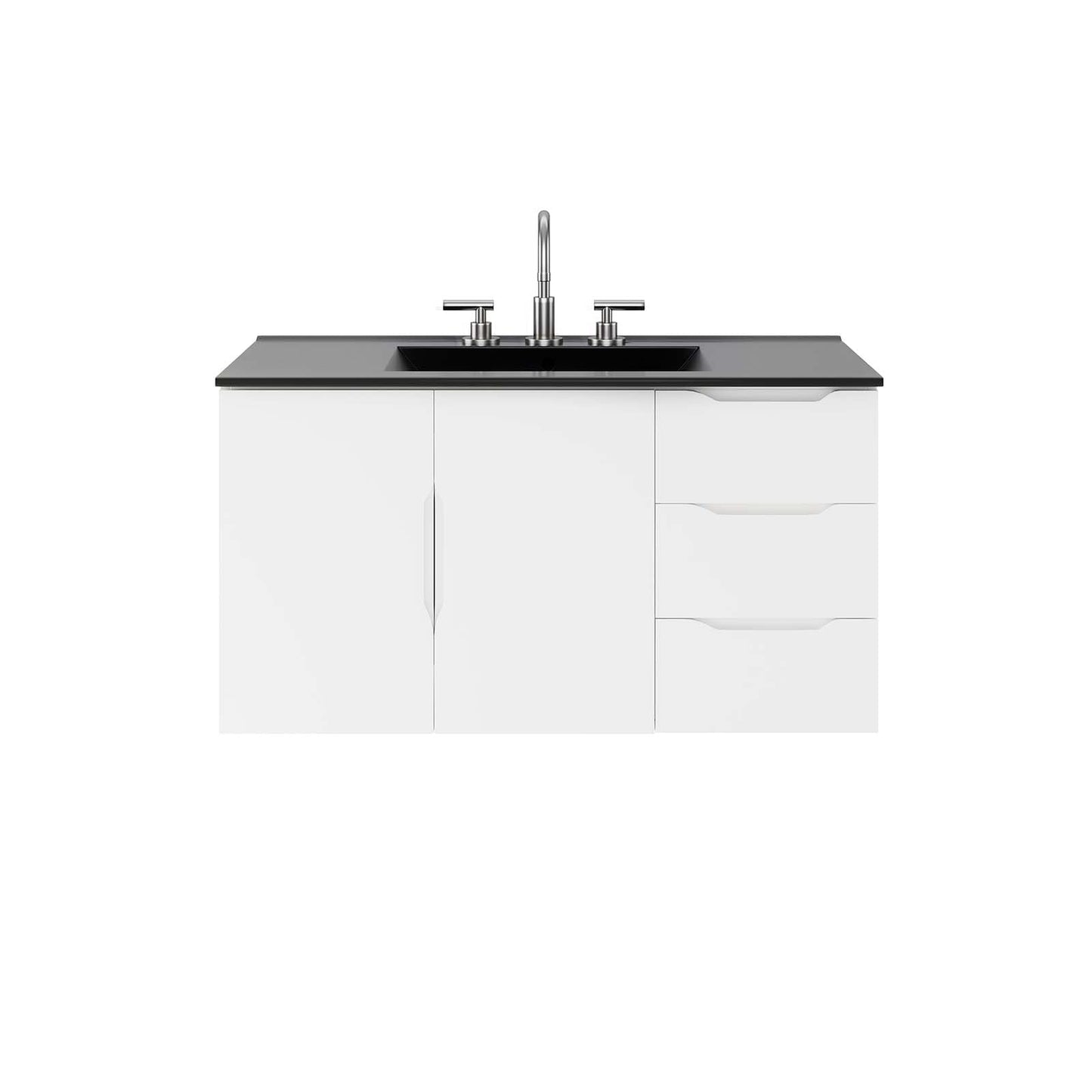 Vitality 36" Bathroom Vanity White Black EEI-5783-WHI-BLK