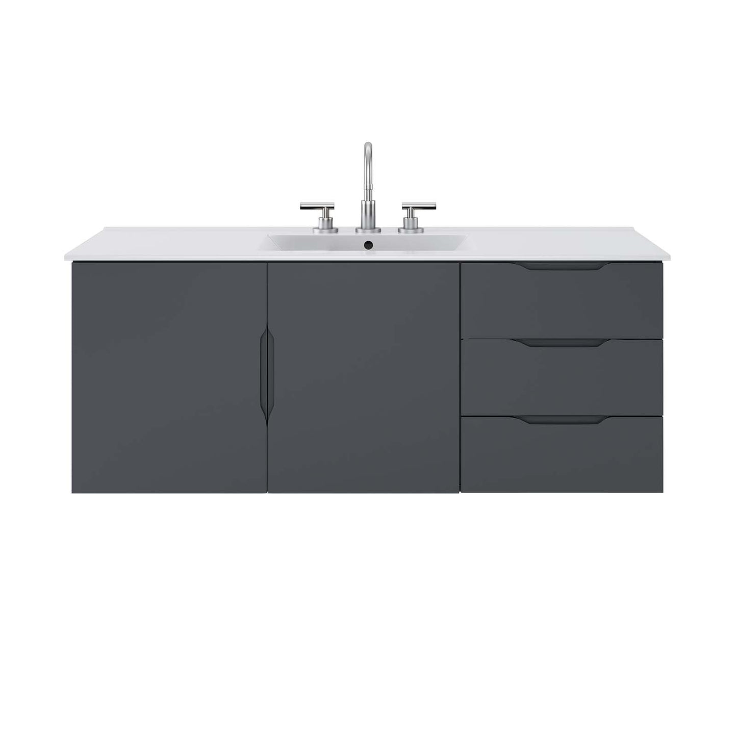 Vitality 48" Single Sink Bathroom Vanity Gray White EEI-5784-GRY-WHI