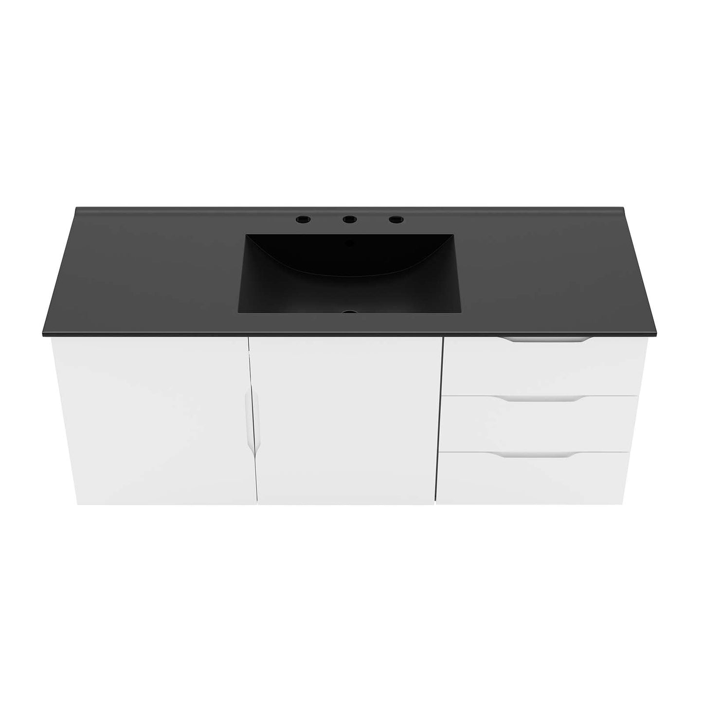 Vitality 48" Single Sink Bathroom Vanity White Black EEI-5784-WHI-BLK