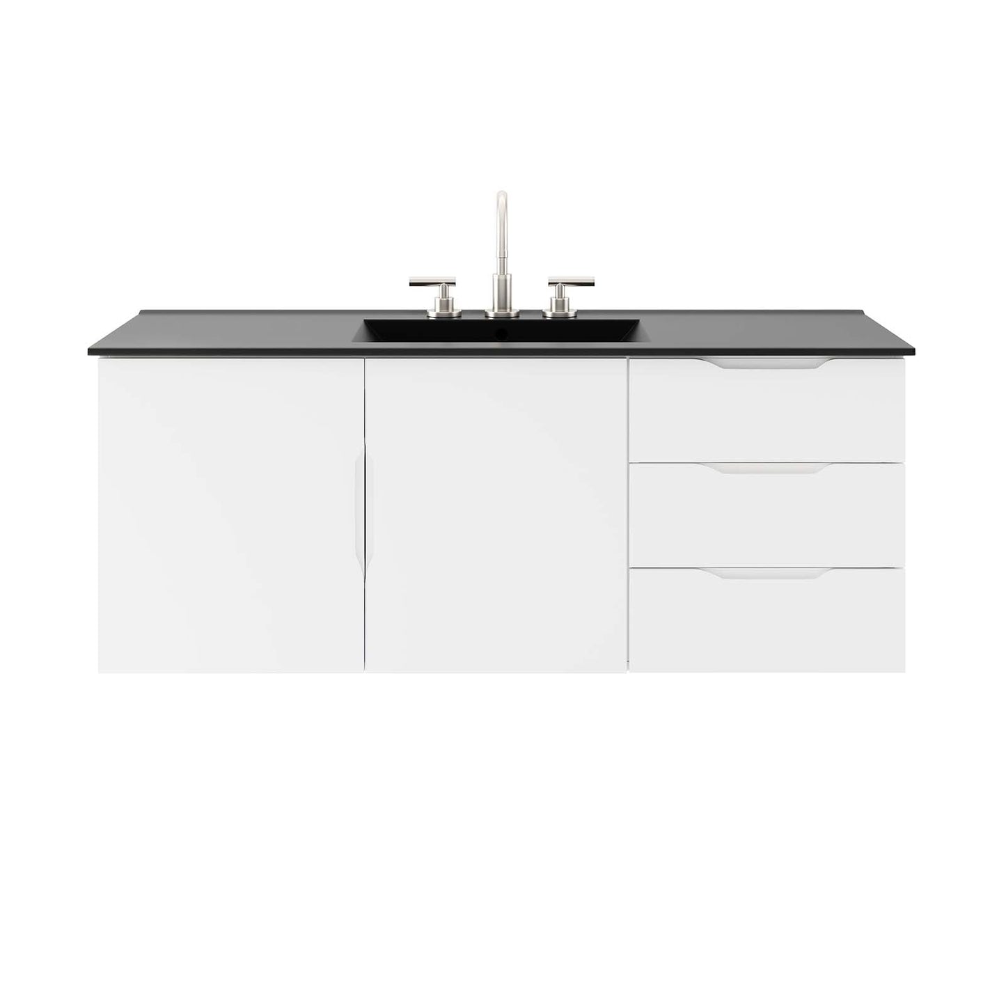 Vitality 48" Single Sink Bathroom Vanity White Black EEI-5784-WHI-BLK