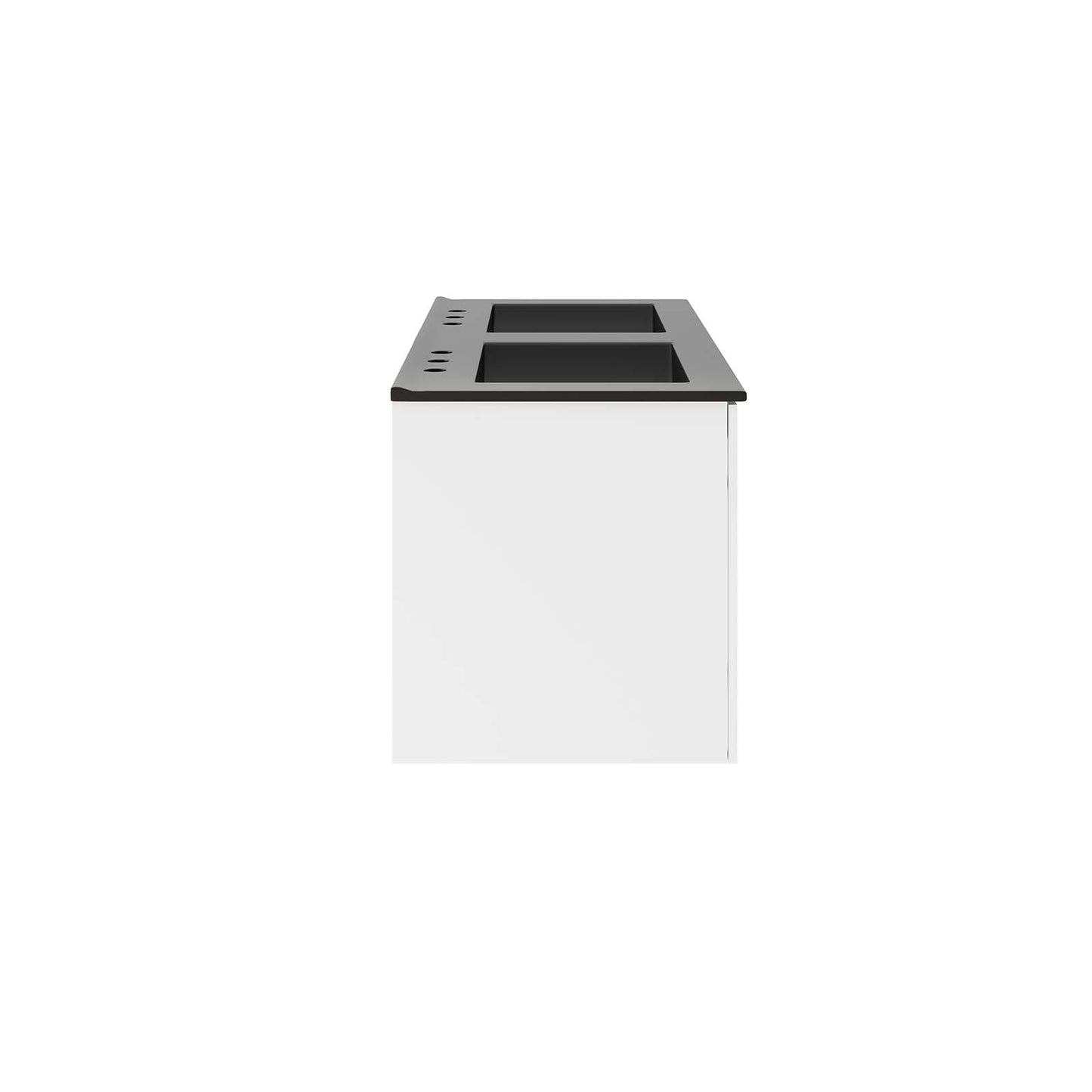 Vitality 48" Double Sink Bathroom Vanity White Black EEI-5785-WHI-BLK