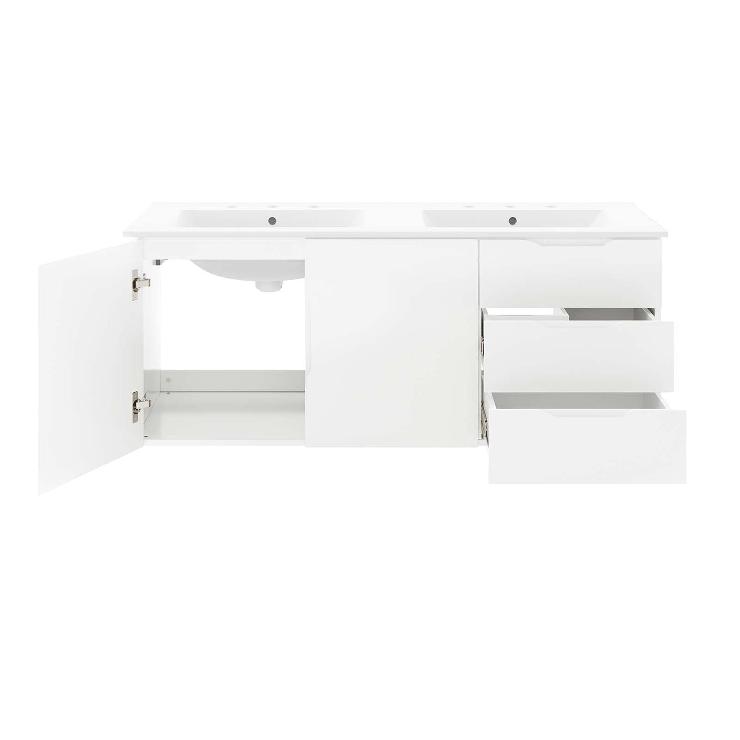 Vitality 48" Double Sink Bathroom Vanity White White EEI-5785-WHI-WHI