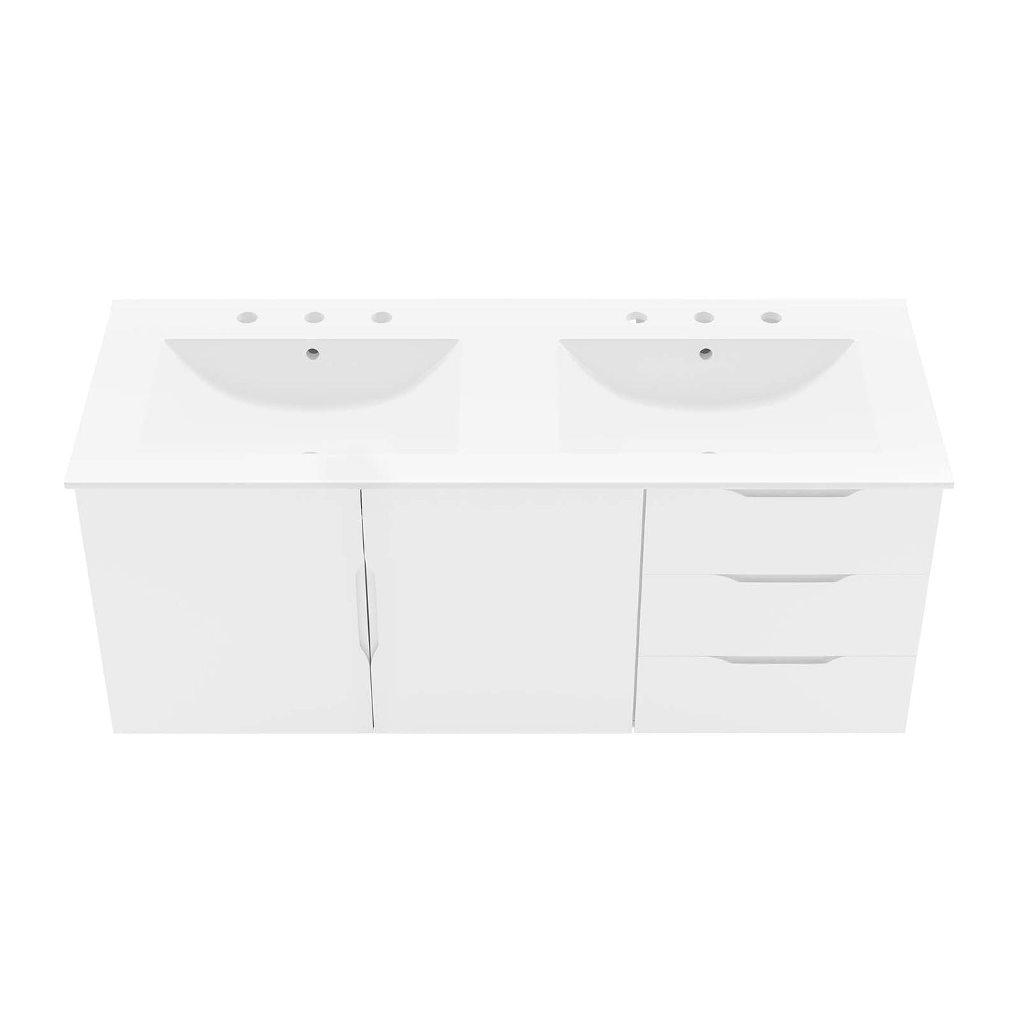 Vitality 48" Double Sink Bathroom Vanity White White EEI-5785-WHI-WHI