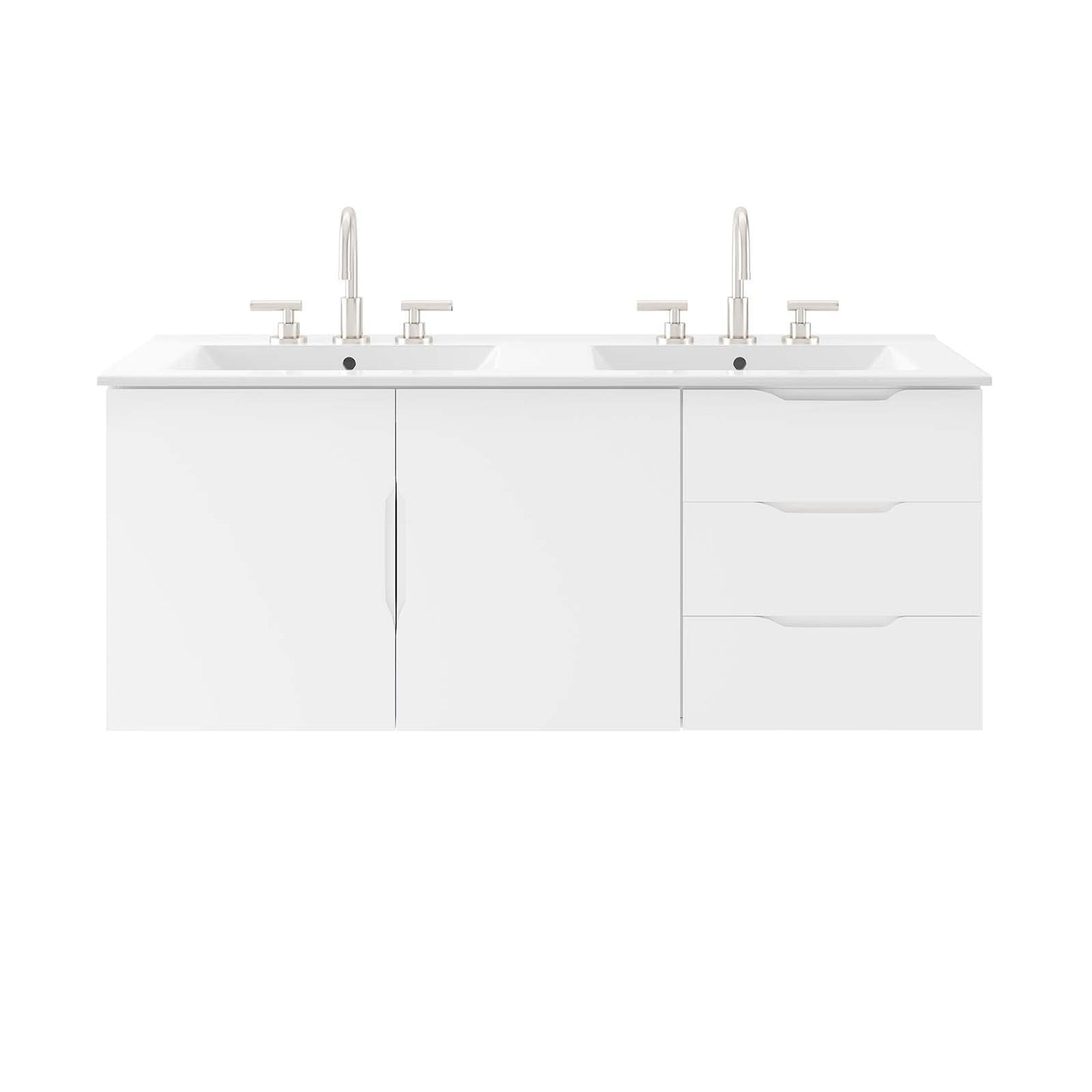 Vitality 48" Double Sink Bathroom Vanity White White EEI-5785-WHI-WHI