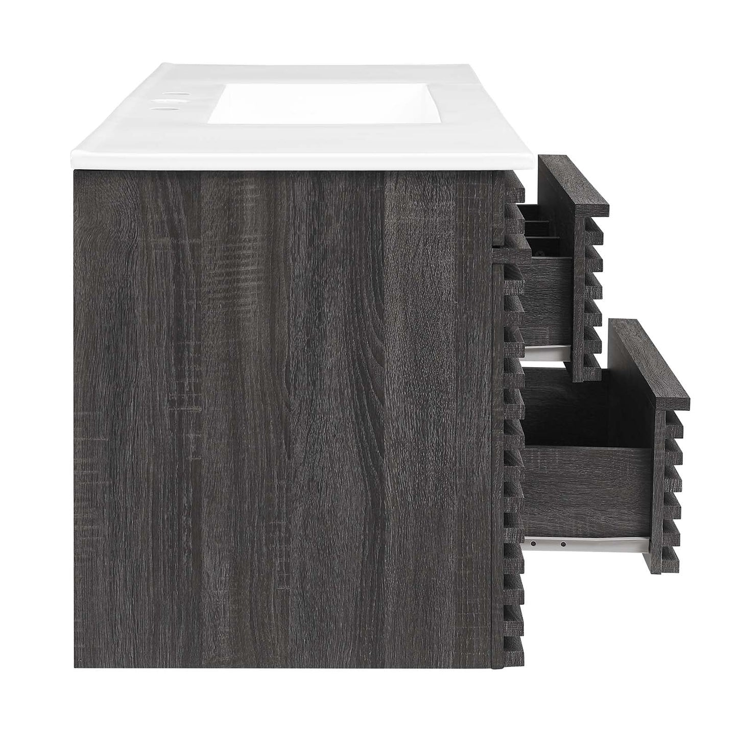 Render 48" Wall-Mount Bathroom Vanity Charcoal White EEI-5801-CHA-WHI