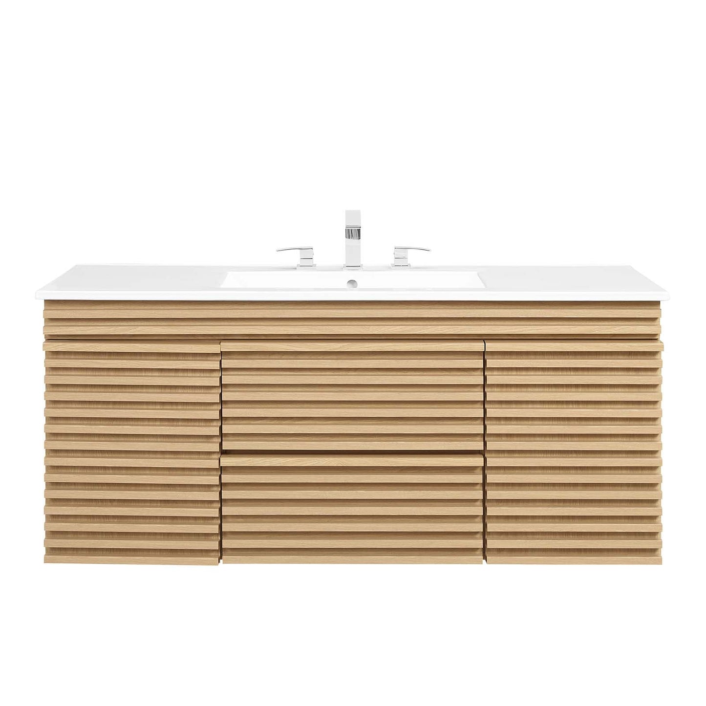 Render 48" Wall-Mount Bathroom Vanity Oak White EEI-5801-OAK-WHI