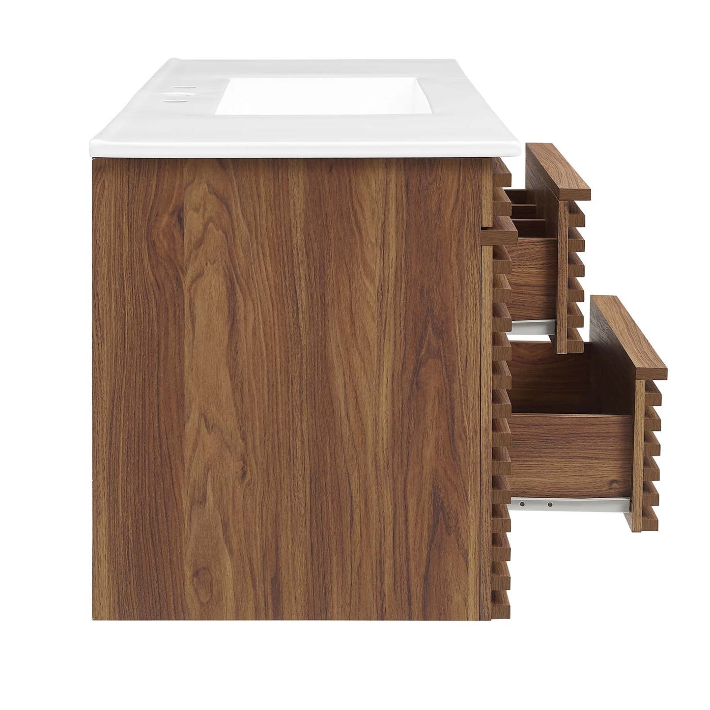 Render 48" Wall-Mount Bathroom Vanity Walnut White EEI-5801-WAL-WHI