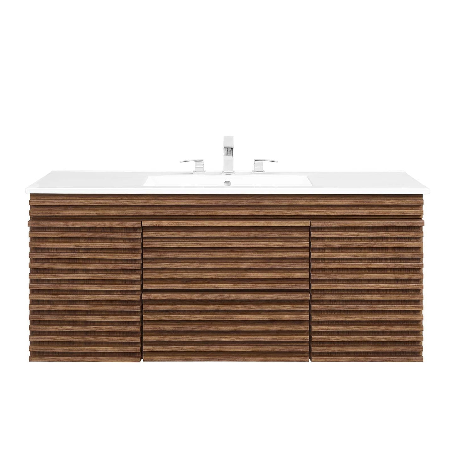 Render 48" Wall-Mount Bathroom Vanity Walnut White EEI-5801-WAL-WHI