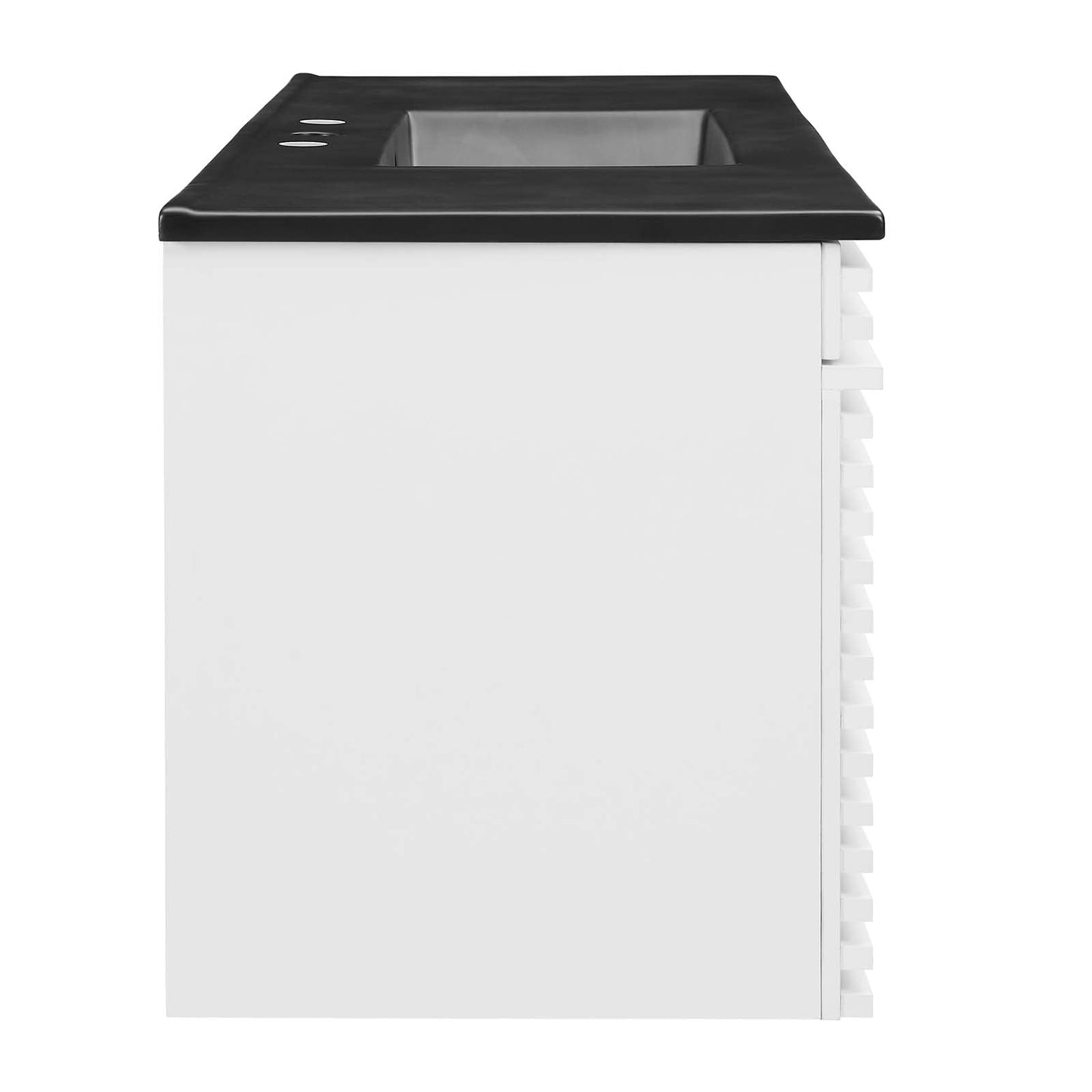 Render 48" Wall-Mount Bathroom Vanity White Black EEI-5801-WHI-BLK