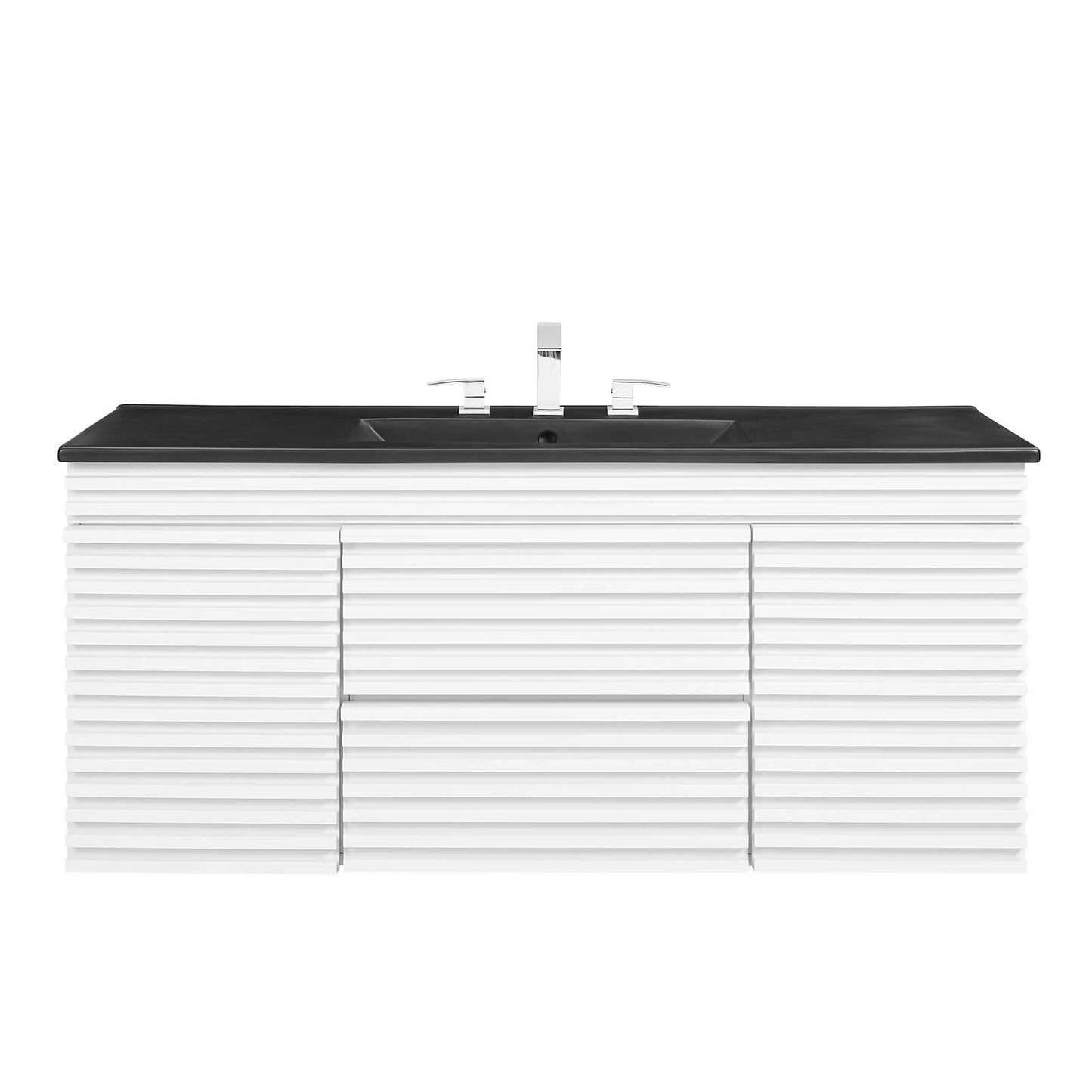 Render 48" Wall-Mount Bathroom Vanity White Black EEI-5801-WHI-BLK