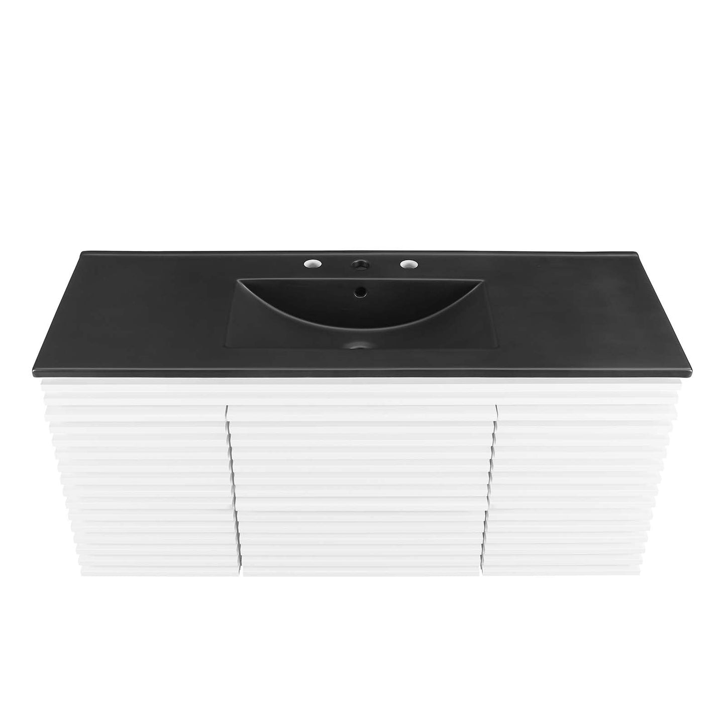 Render 48" Wall-Mount Bathroom Vanity White Black EEI-5801-WHI-BLK