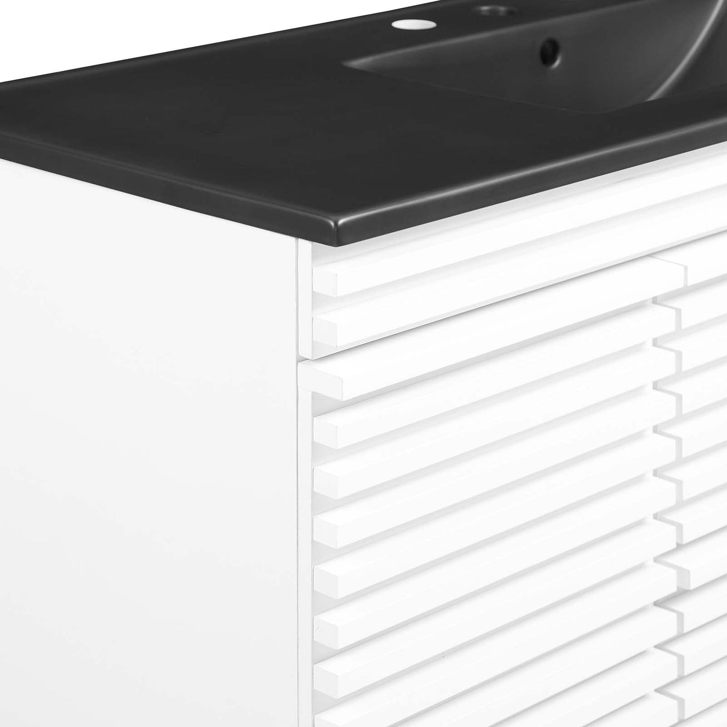 Render 48" Wall-Mount Bathroom Vanity White Black EEI-5801-WHI-BLK