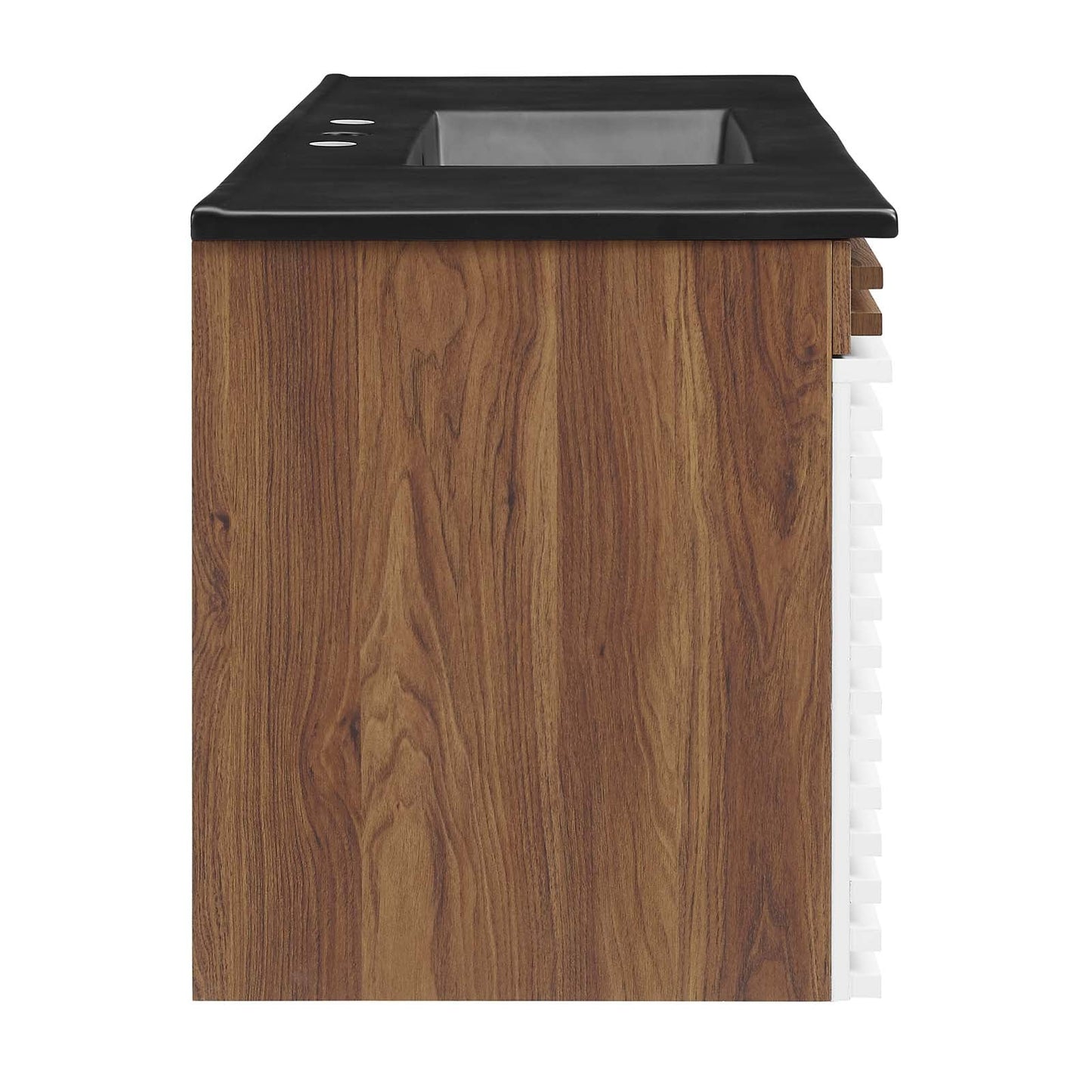 Render 48" Wall-Mount Bathroom Vanity White Walnut Black EEI-5801-WHI-WAL-BLK