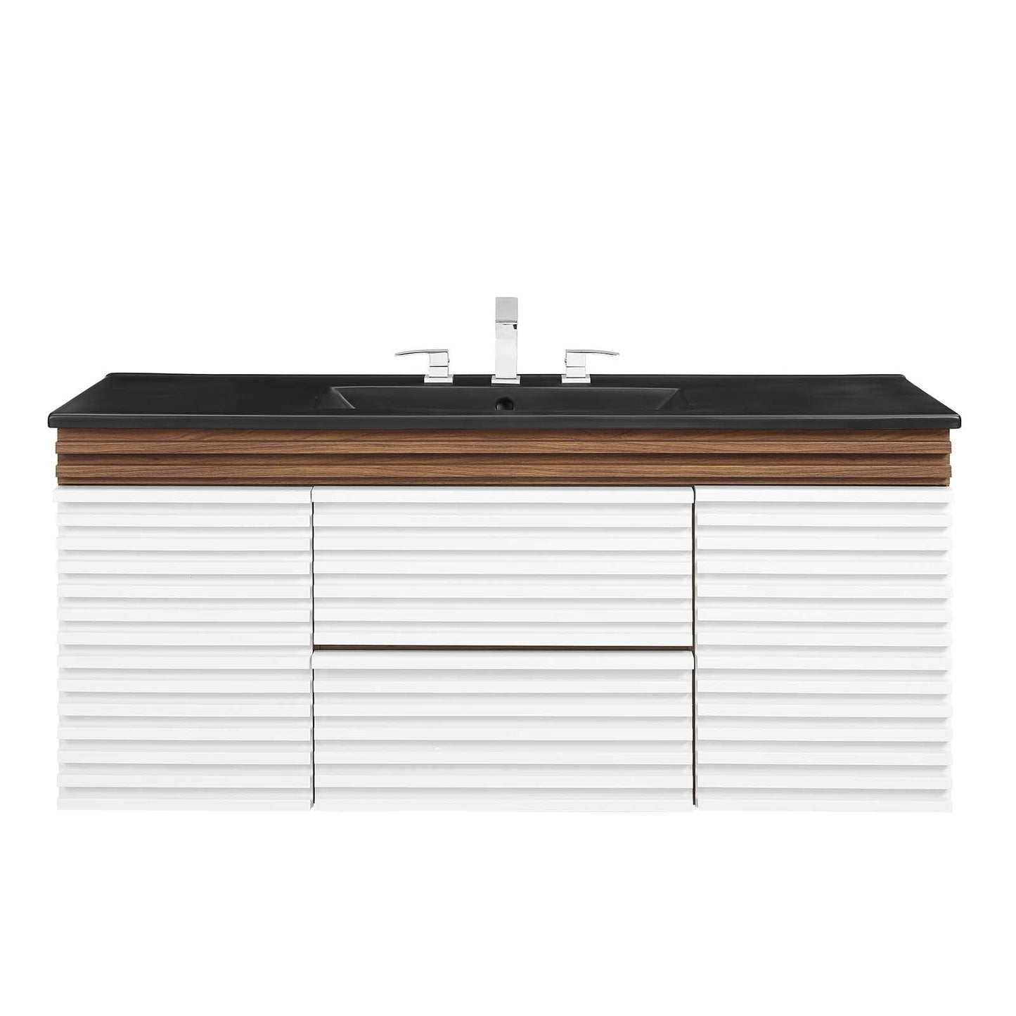 Render 48" Wall-Mount Bathroom Vanity White Walnut Black EEI-5801-WHI-WAL-BLK