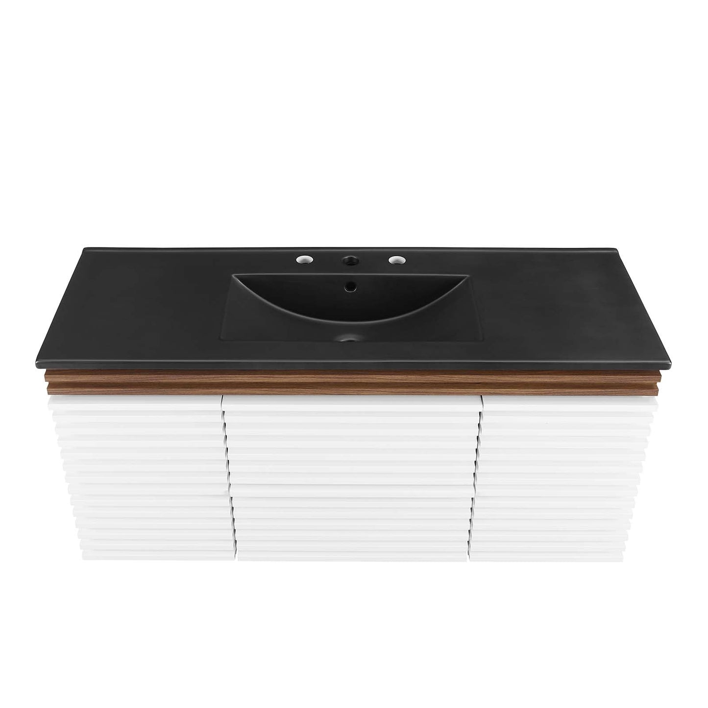 Render 48" Wall-Mount Bathroom Vanity White Walnut Black EEI-5801-WHI-WAL-BLK