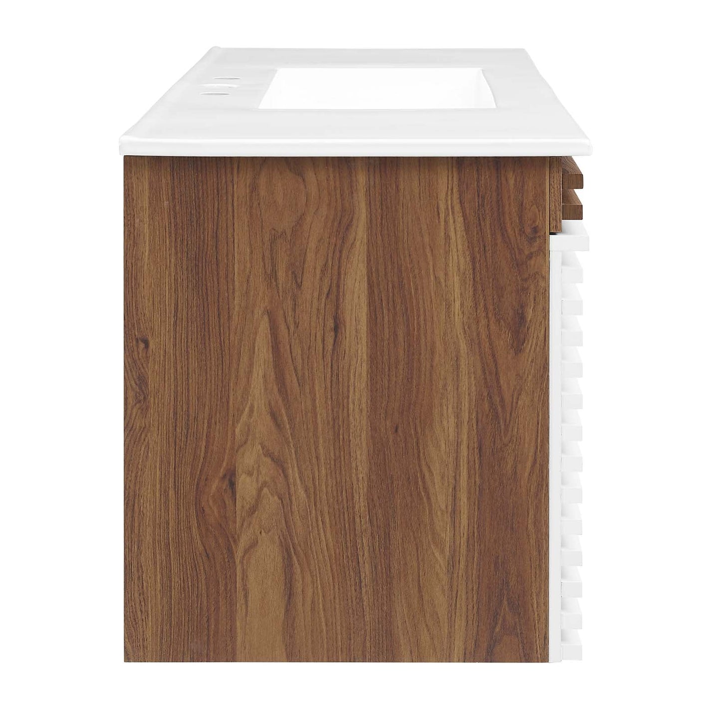 Render 48" Wall-Mount Bathroom Vanity White Walnut White EEI-5801-WHI-WAL-WHI