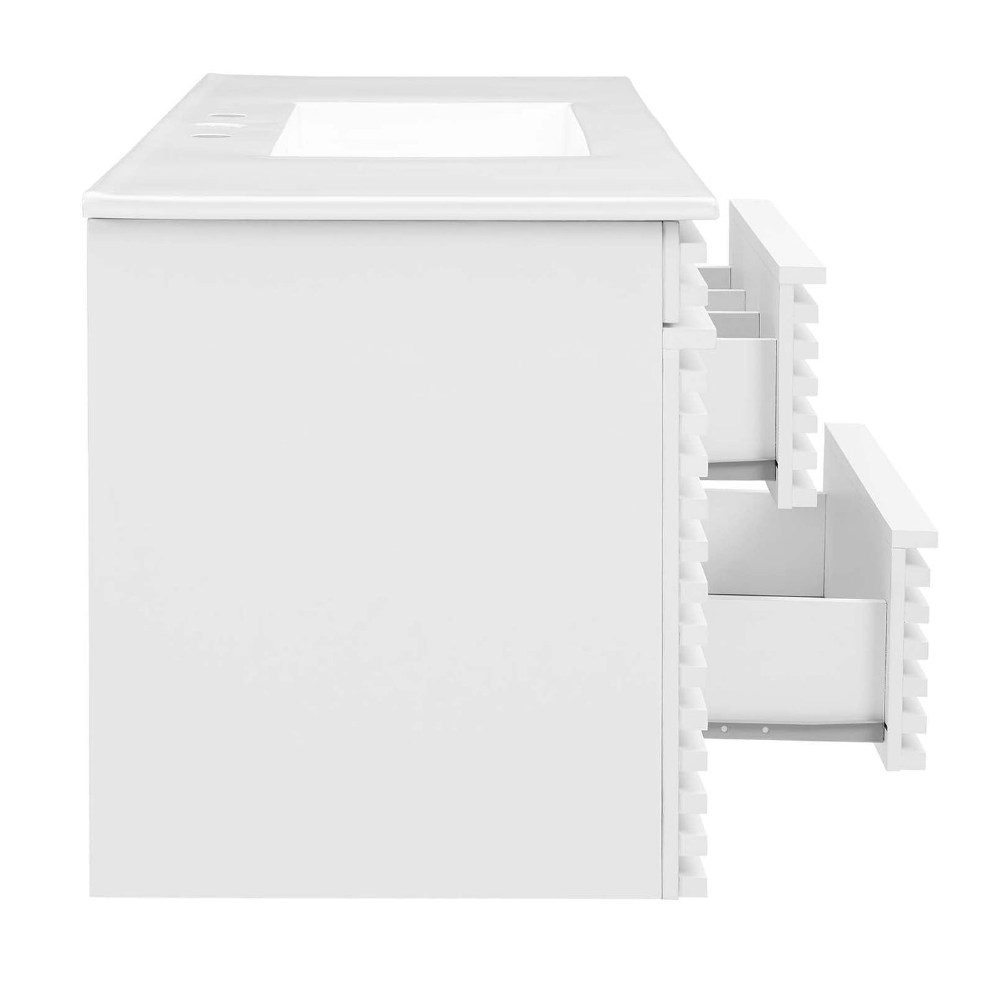 Render 48" Wall-Mount Bathroom Vanity White White EEI-5801-WHI-WHI