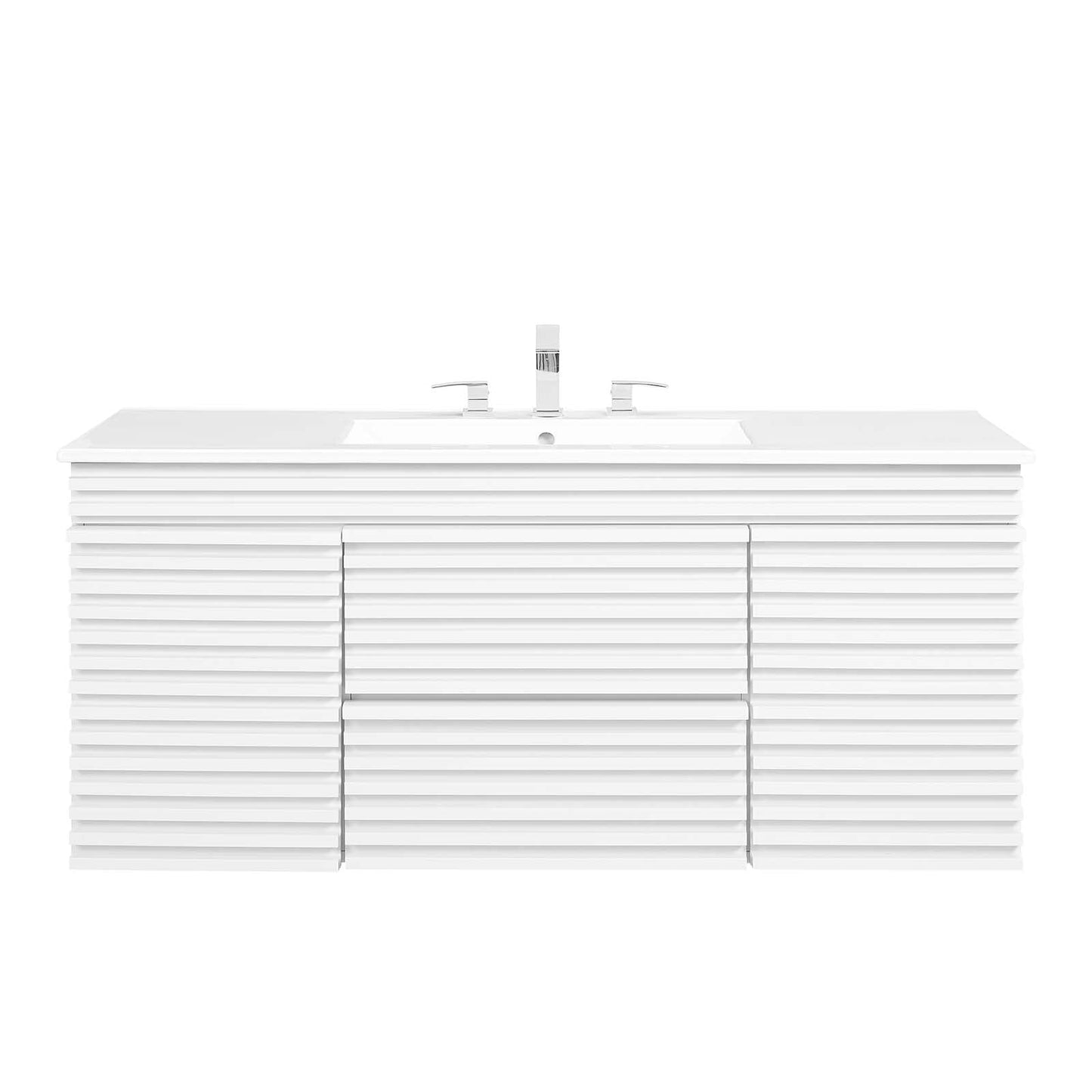 Render 48" Wall-Mount Bathroom Vanity White White EEI-5801-WHI-WHI