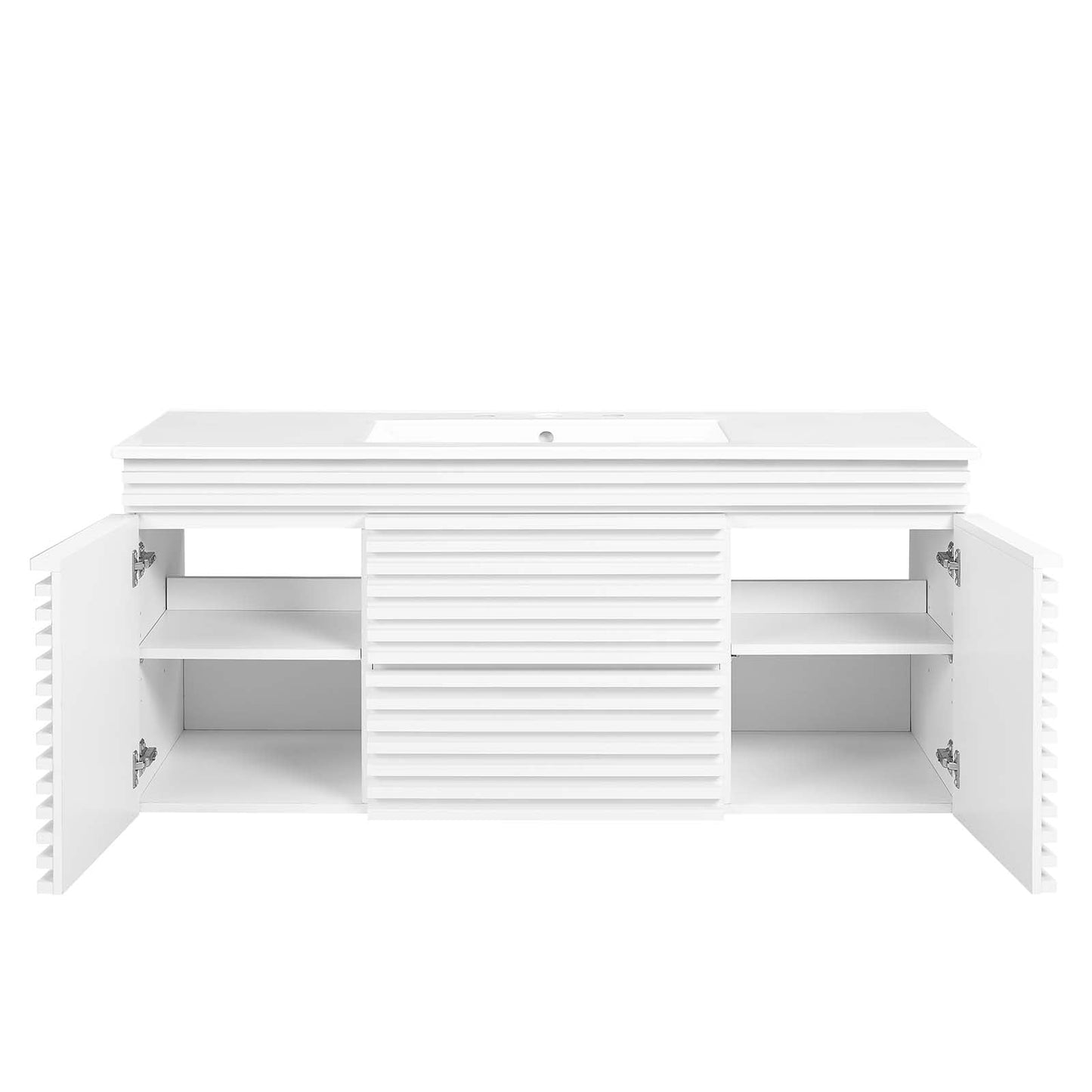 Render 48" Wall-Mount Bathroom Vanity White White EEI-5801-WHI-WHI