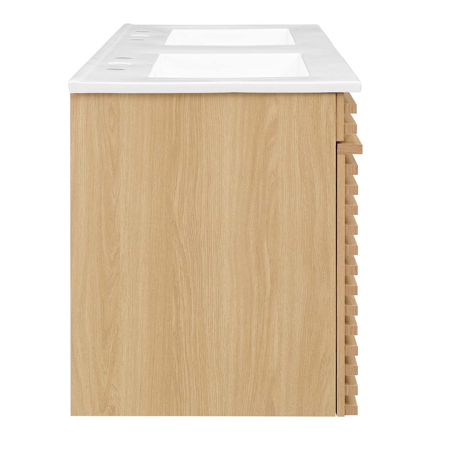 Render 48" Wall-Mount Bathroom Vanity Oak White EEI-5802-OAK-WHI