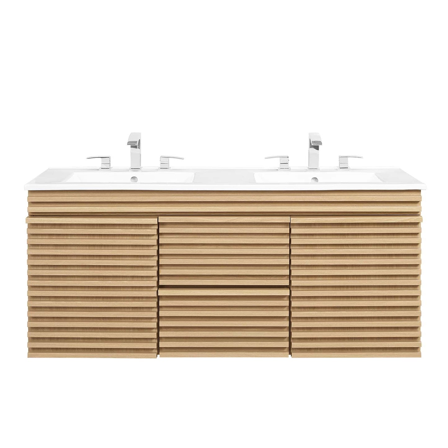 Render 48" Wall-Mount Bathroom Vanity Oak White EEI-5802-OAK-WHI