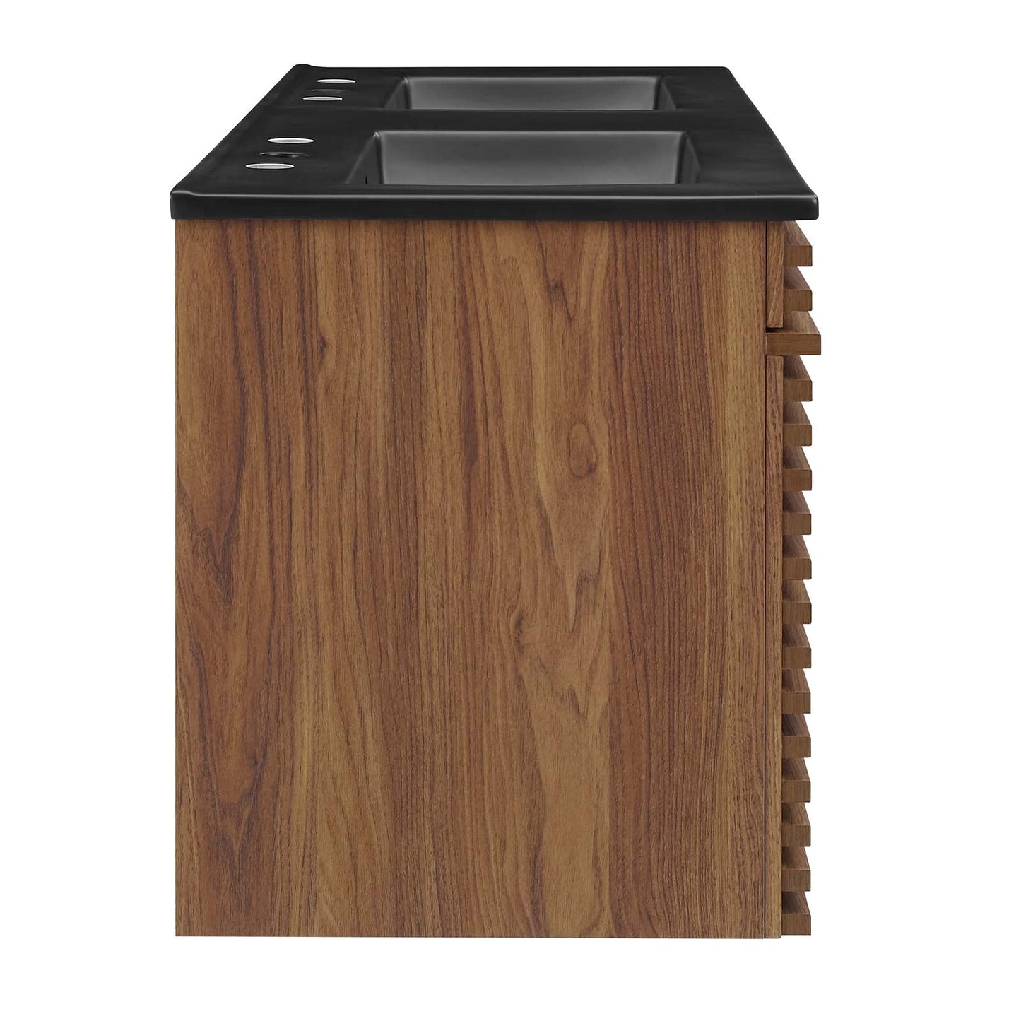 Render 48" Wall-Mount Bathroom Vanity Walnut Black EEI-5802-WAL-BLK